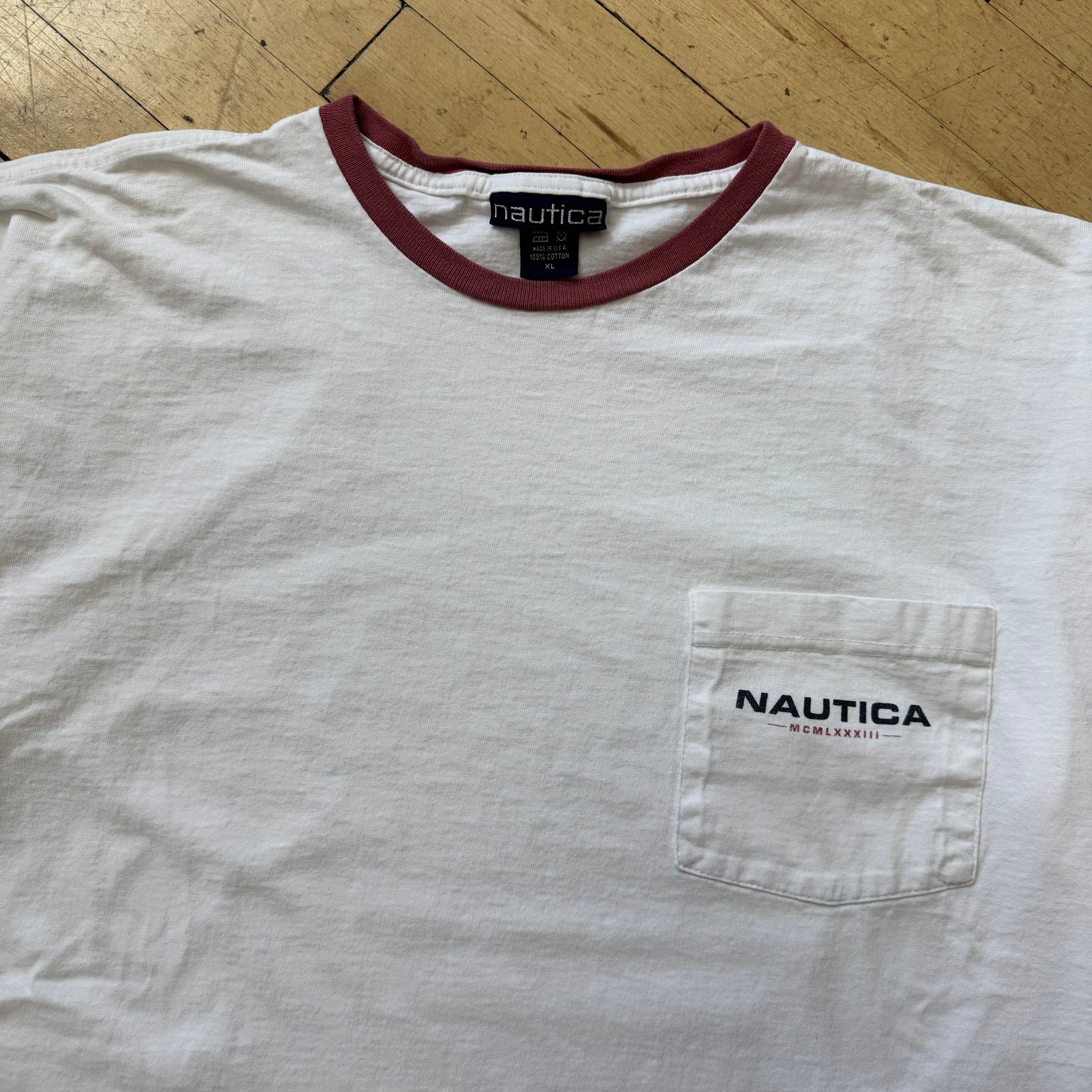 Vintage Nautica Pocket T-shirt Sz XL