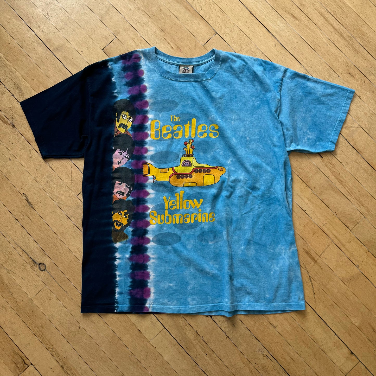 Vintage The Beatles Yellow Submarine Liquid Blue T-shirt Sz XXL