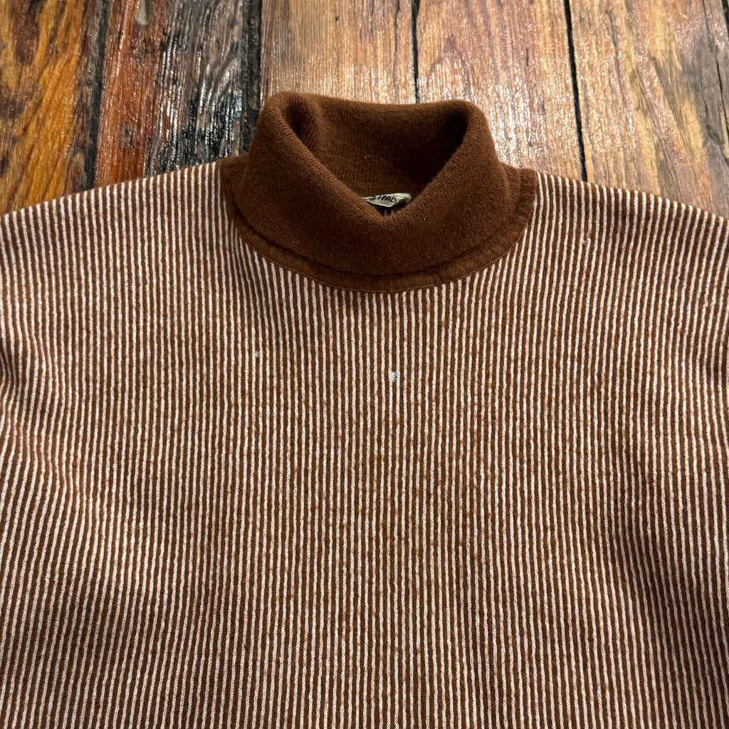 Vintage Beige Brown Striped  Sweater Sz M