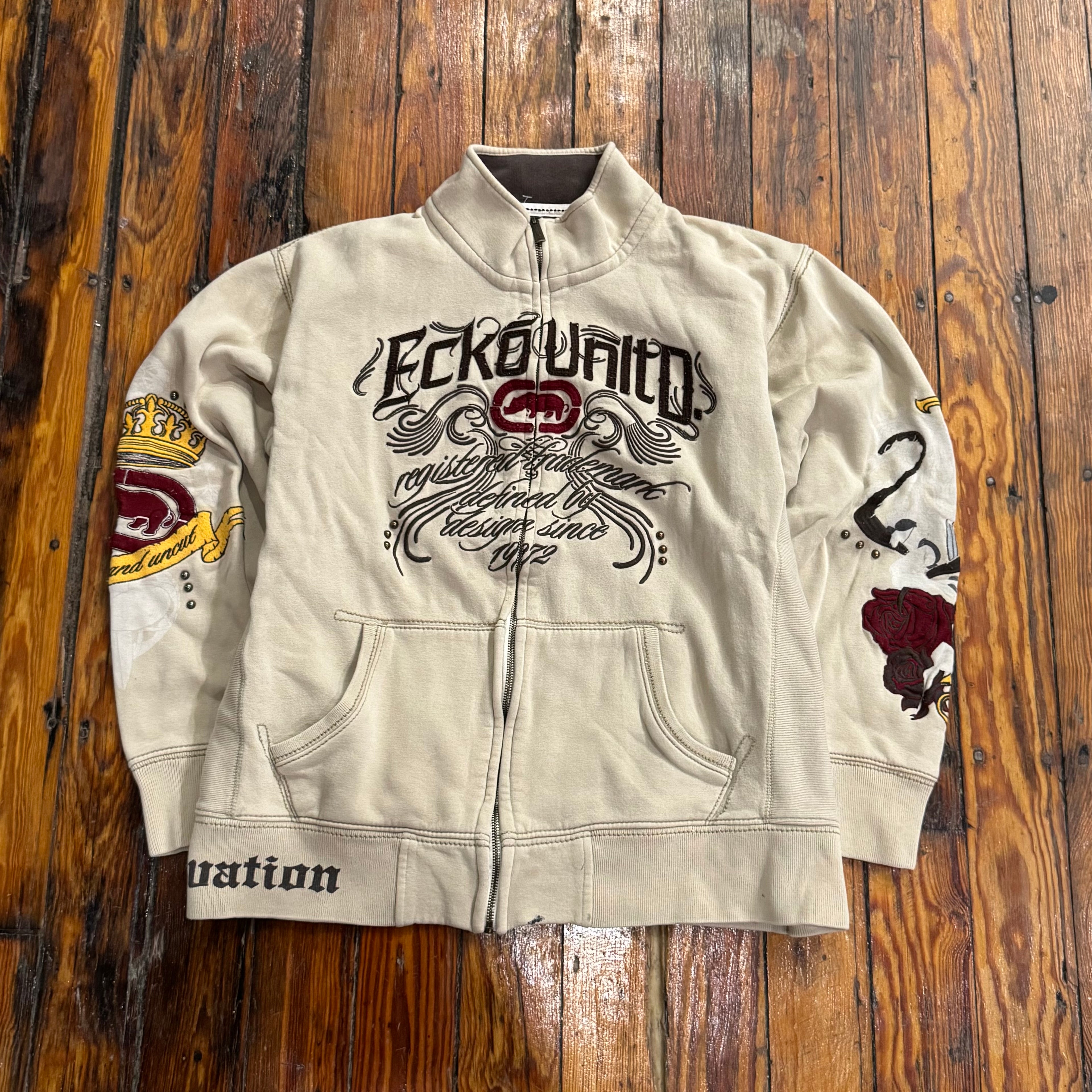Y2K Ecko United Military Style Jacket Sz L