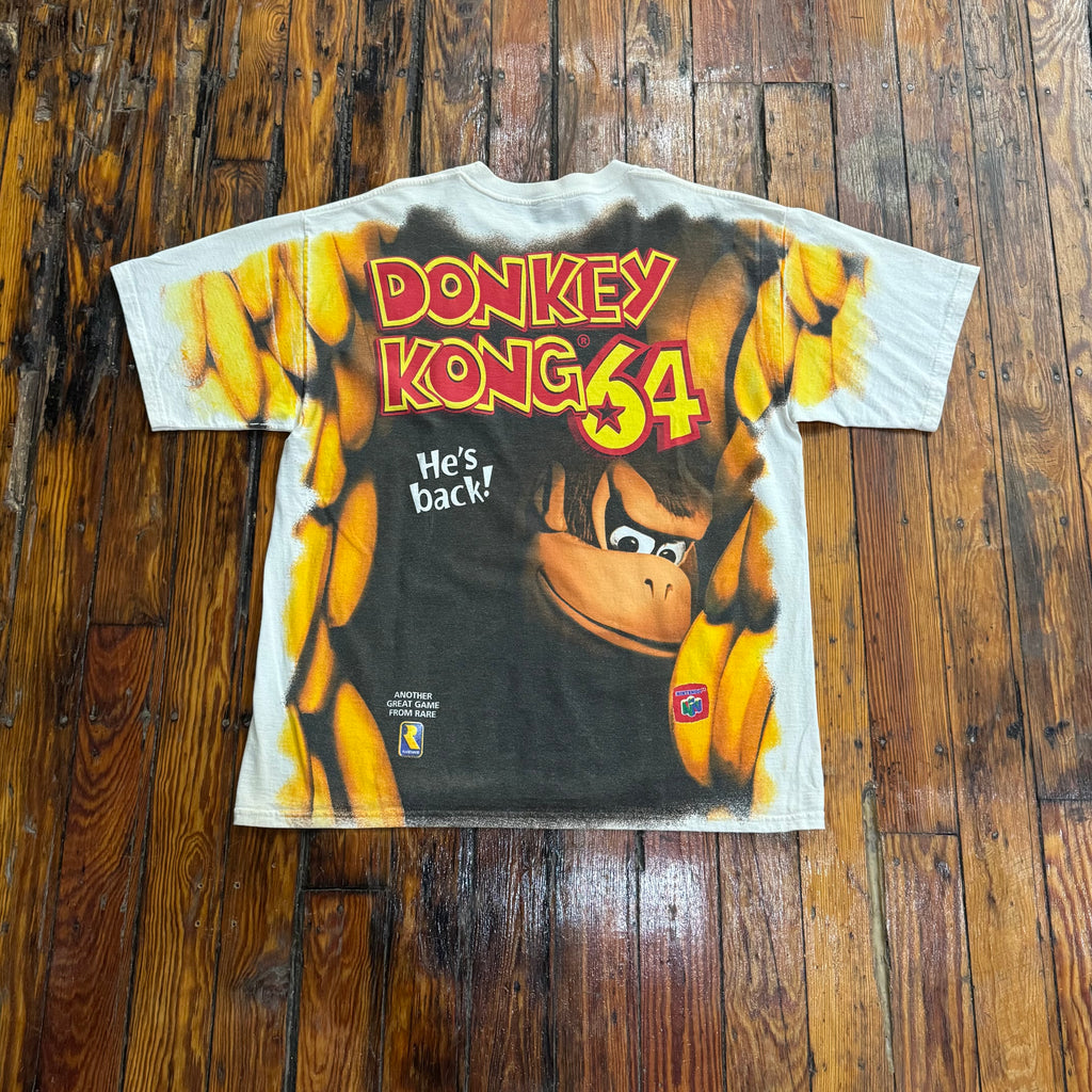 Vintage Donkey Kong AOP Nintendo 64 T-shirt Sz OS
