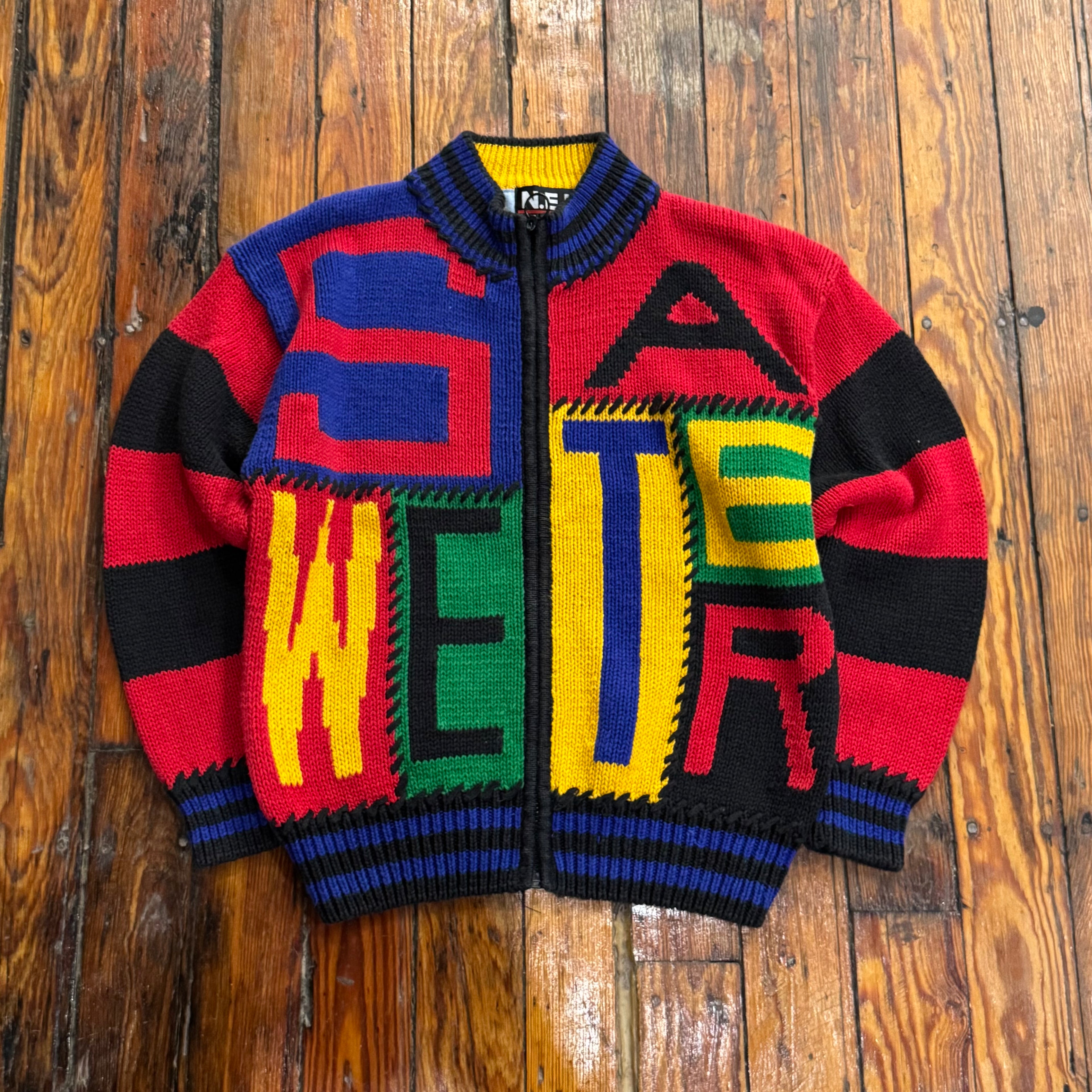 Vintage Northeast Knit Sweater Zip-Up Sz M