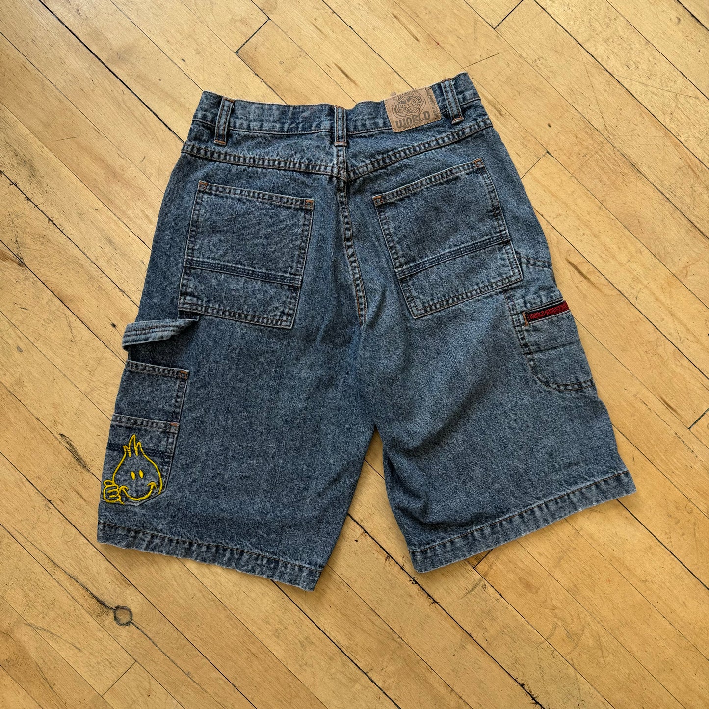 Vintage World Industries Embroidered Denim Shorts Sz 14