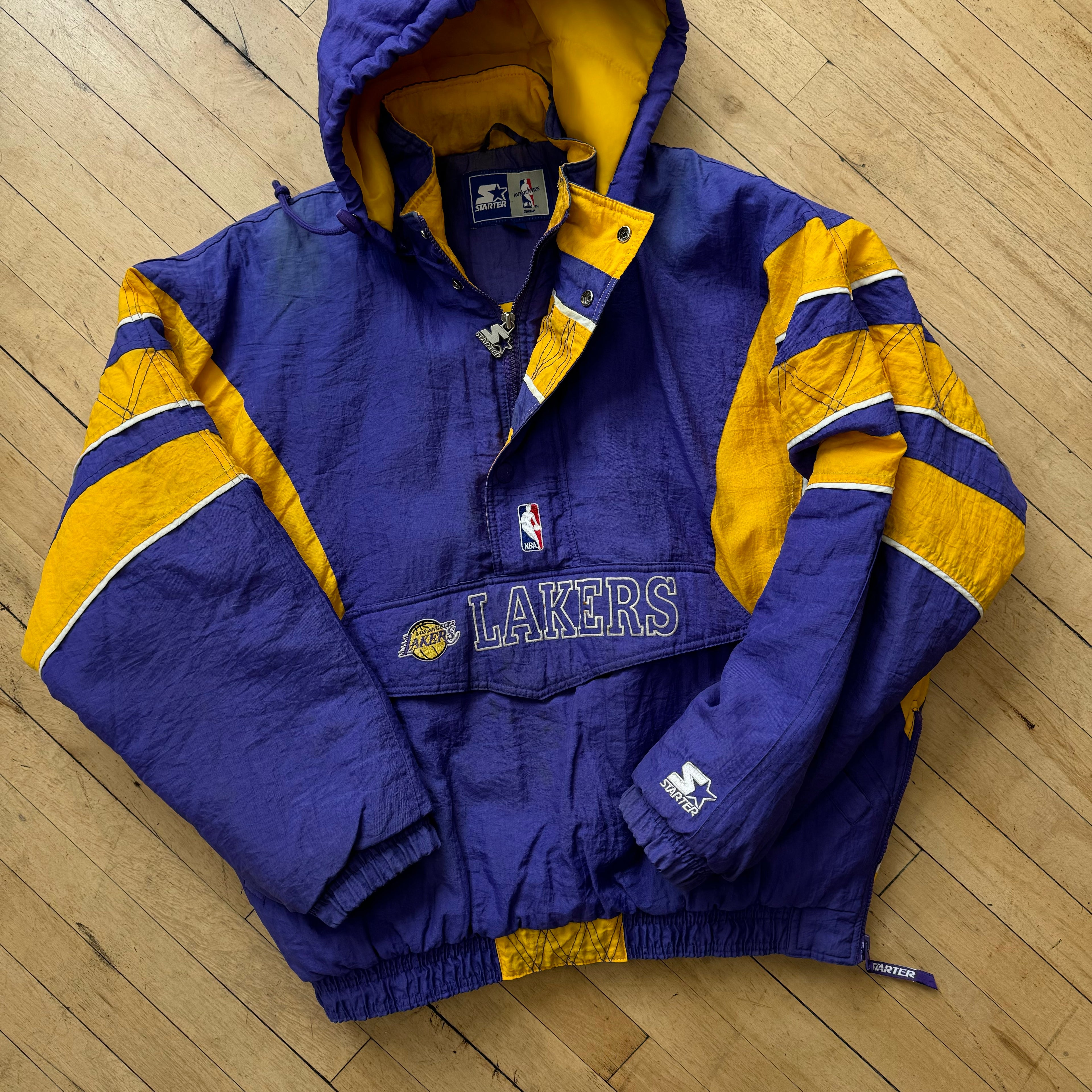 Vintage Starter Quarter Zip Las Angeles Lakers Jacket Sz XL