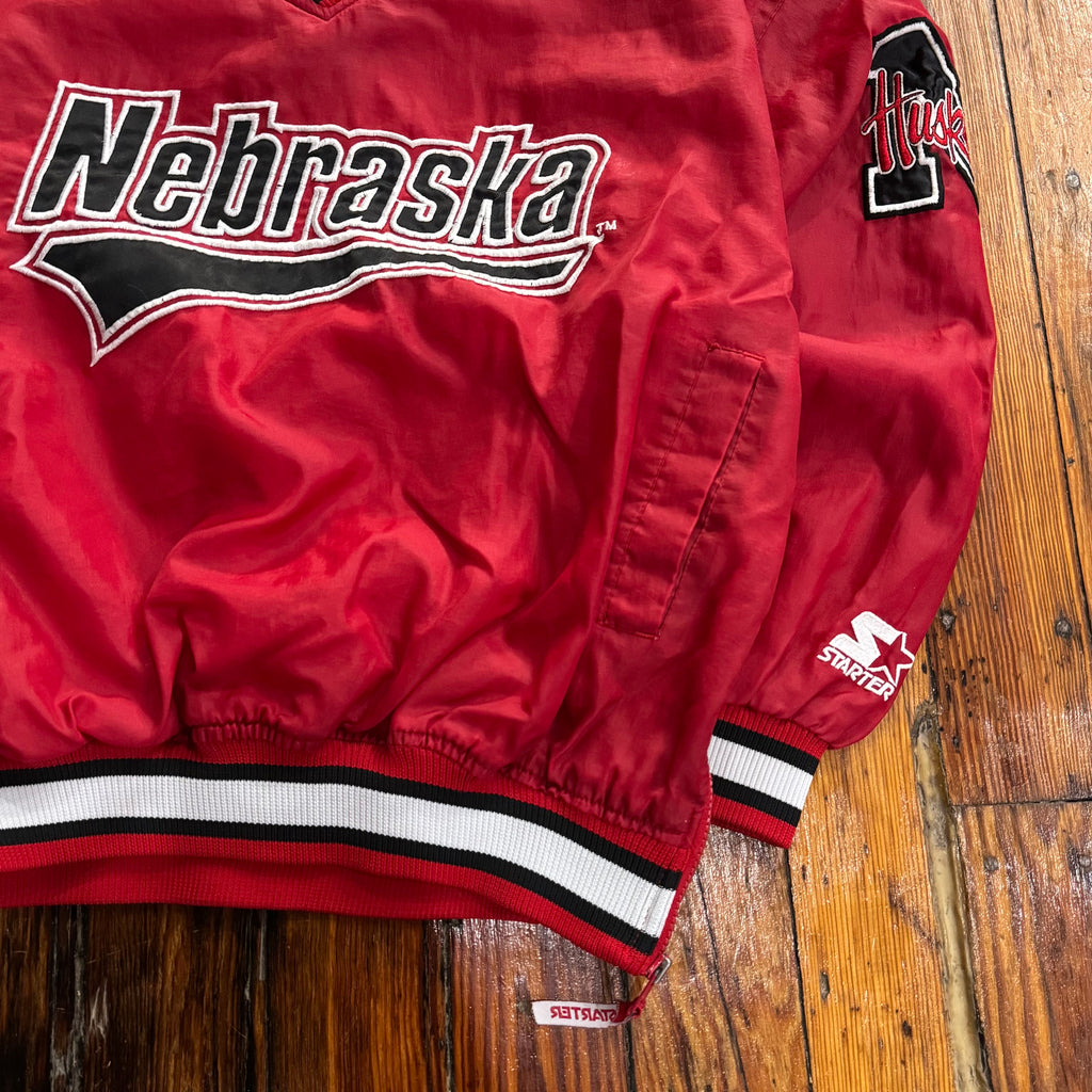 Vintage Starter Nebraska Huskers Pullover Jacket Sz M