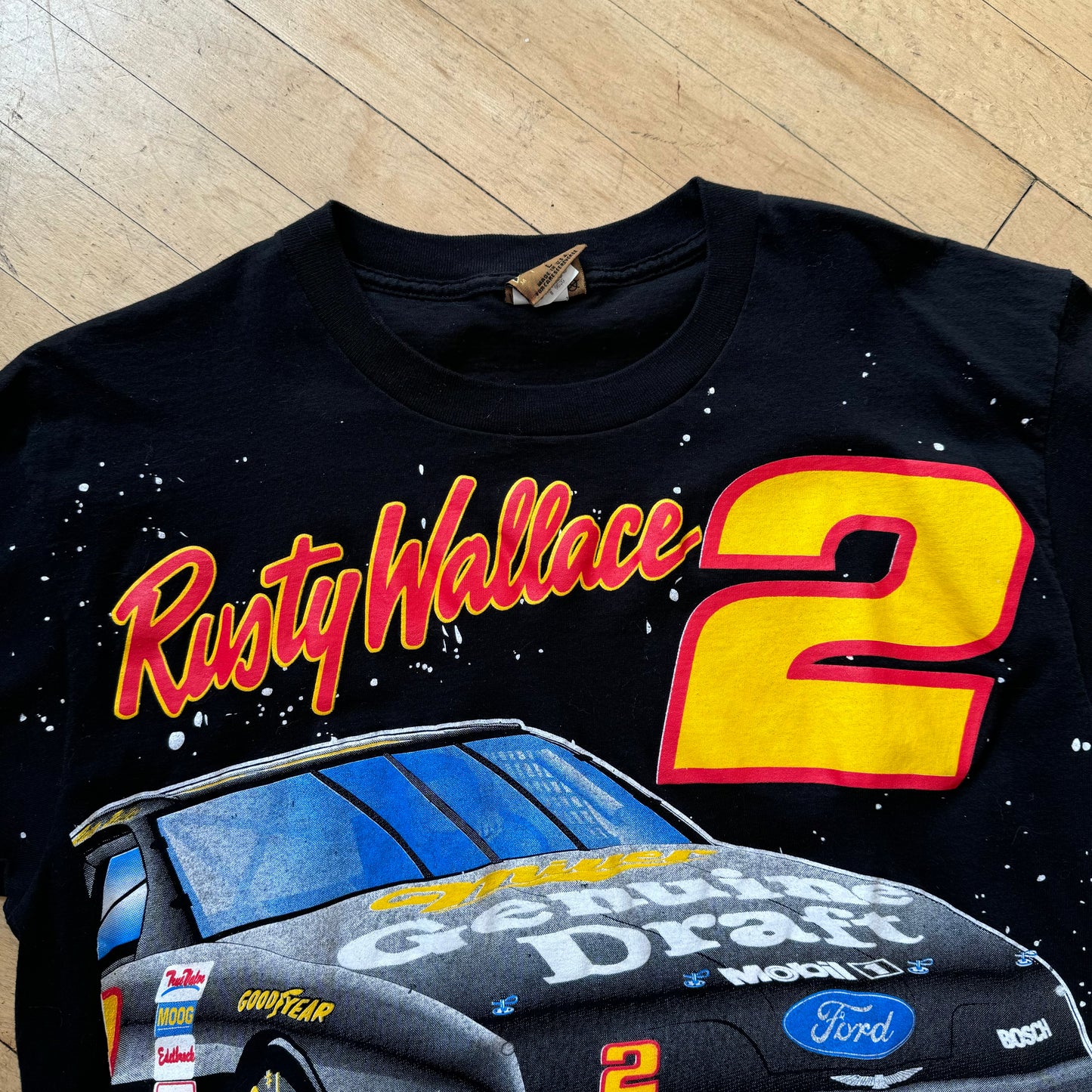 Vintage Nutmeg Rusty Wallace AOP Nascar T-shirt Sz L