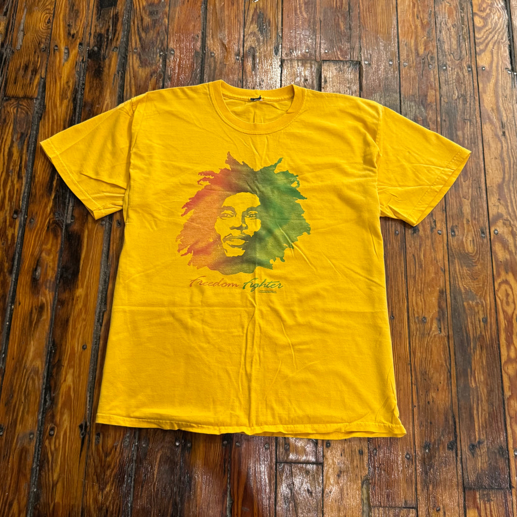 Y2K Bob Marley Freedom Fighter T-shirt Sz XL