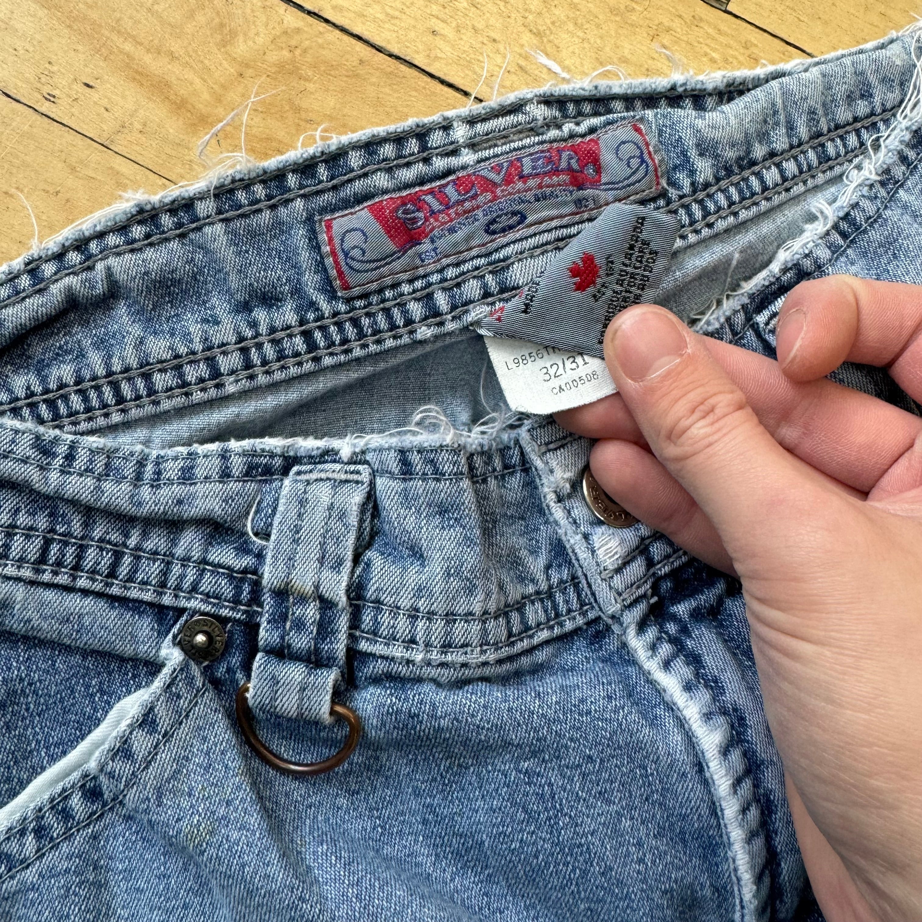Vintage Silver Cargo denim Jeans Sz 32/31