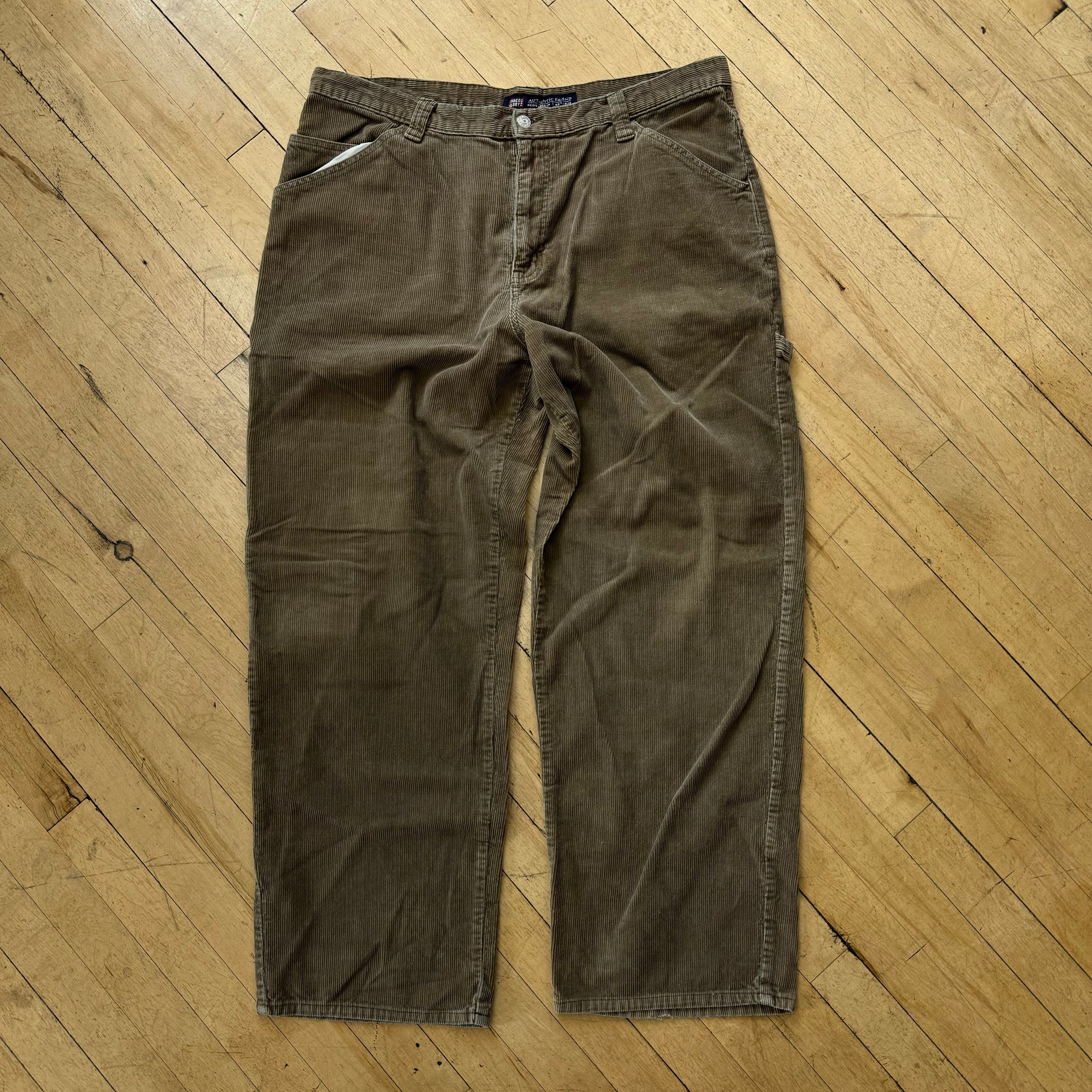 Vintage Corduroy Brown Faded Glory Cargo Pants Sz 38x32