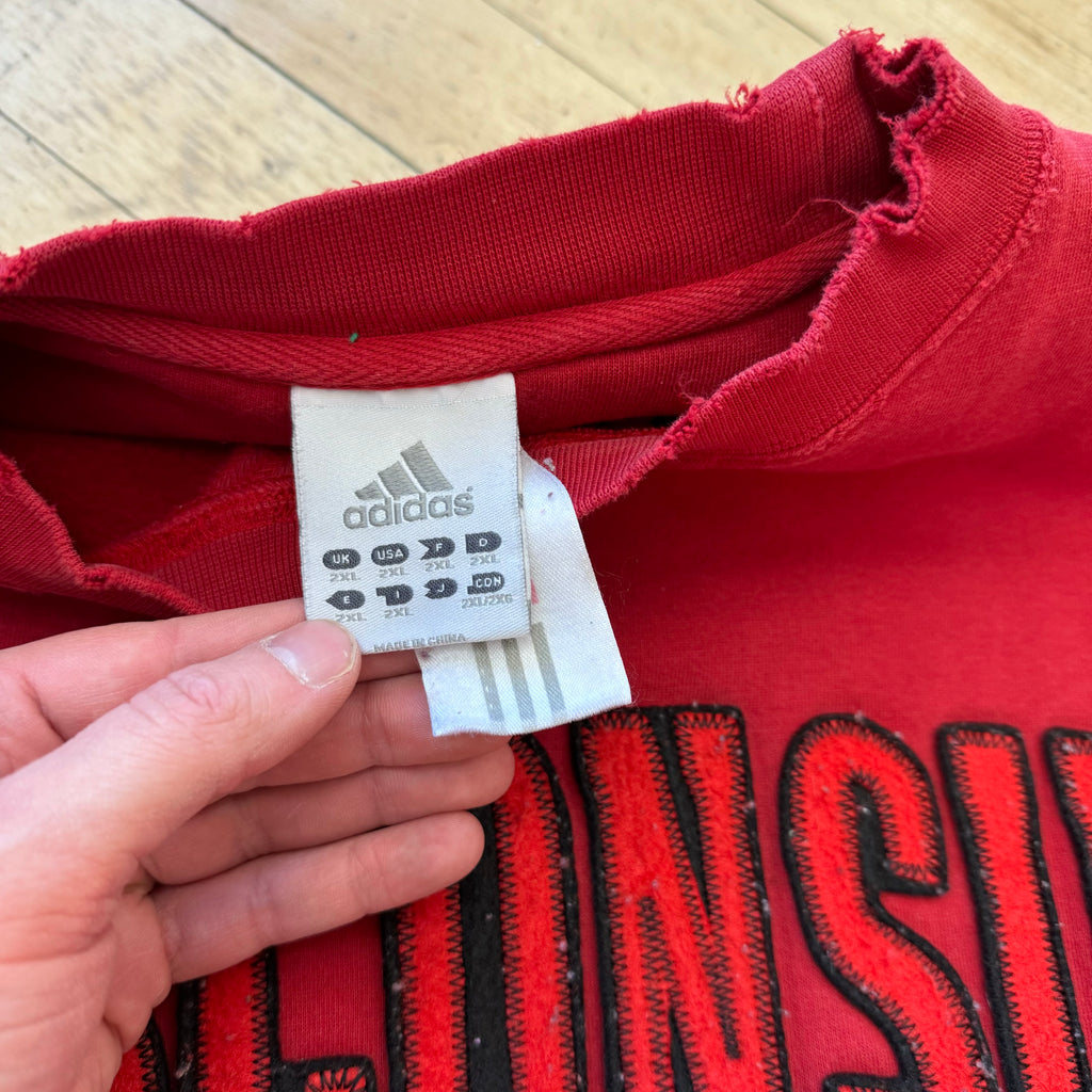 Vintage Wisconsin Adidas Crewneck Sz XXL