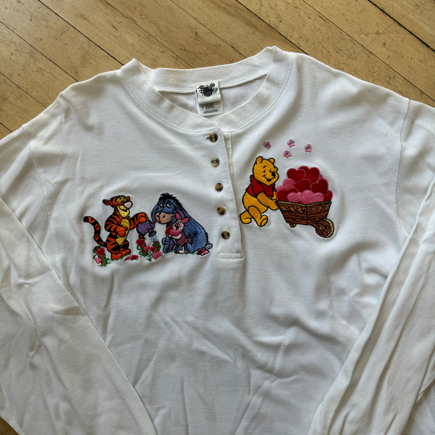 Vintage Pooh & Friends Embroidered Long Sleeve T-shirt Sz M