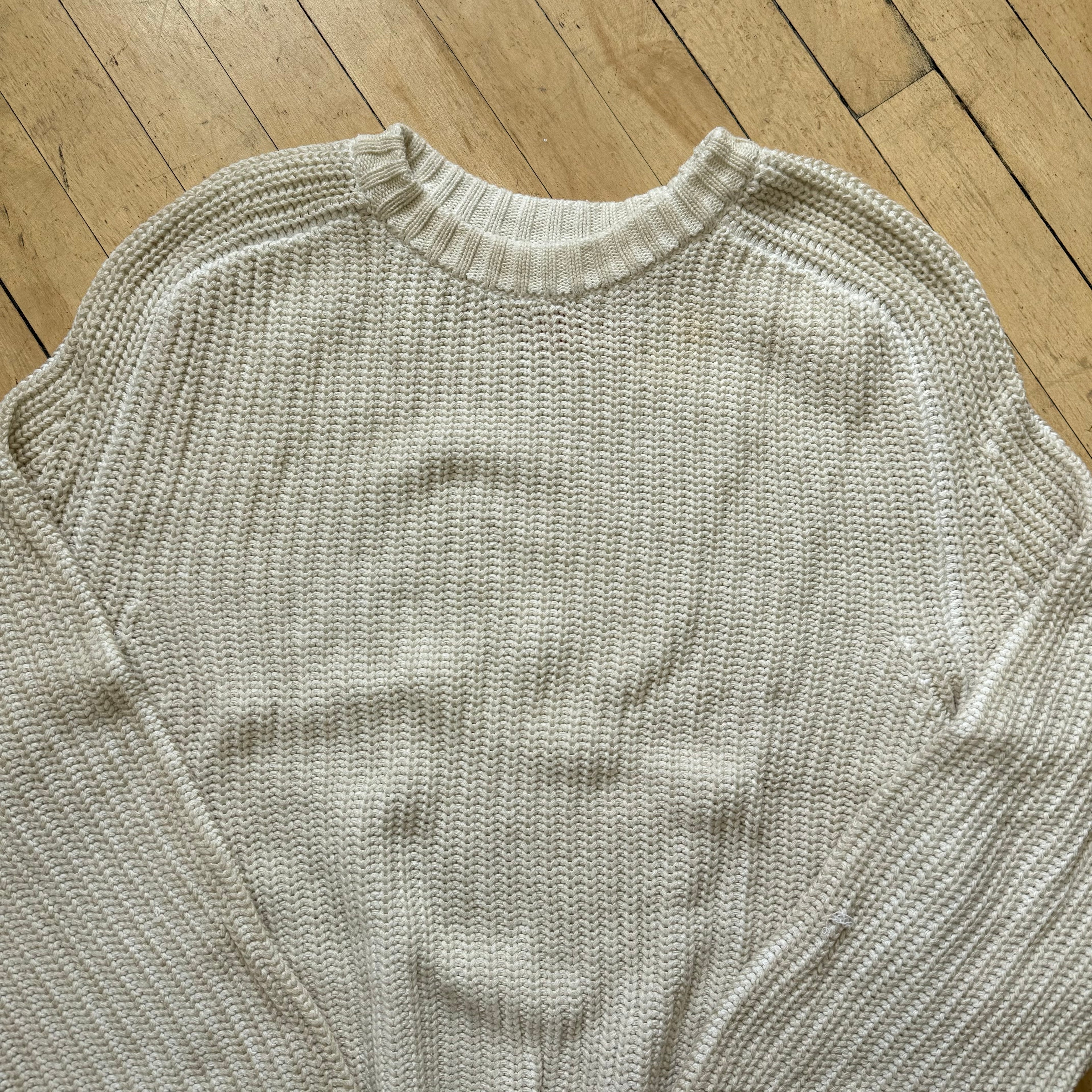 Vintage Cream Over Sized Sweater Sz M