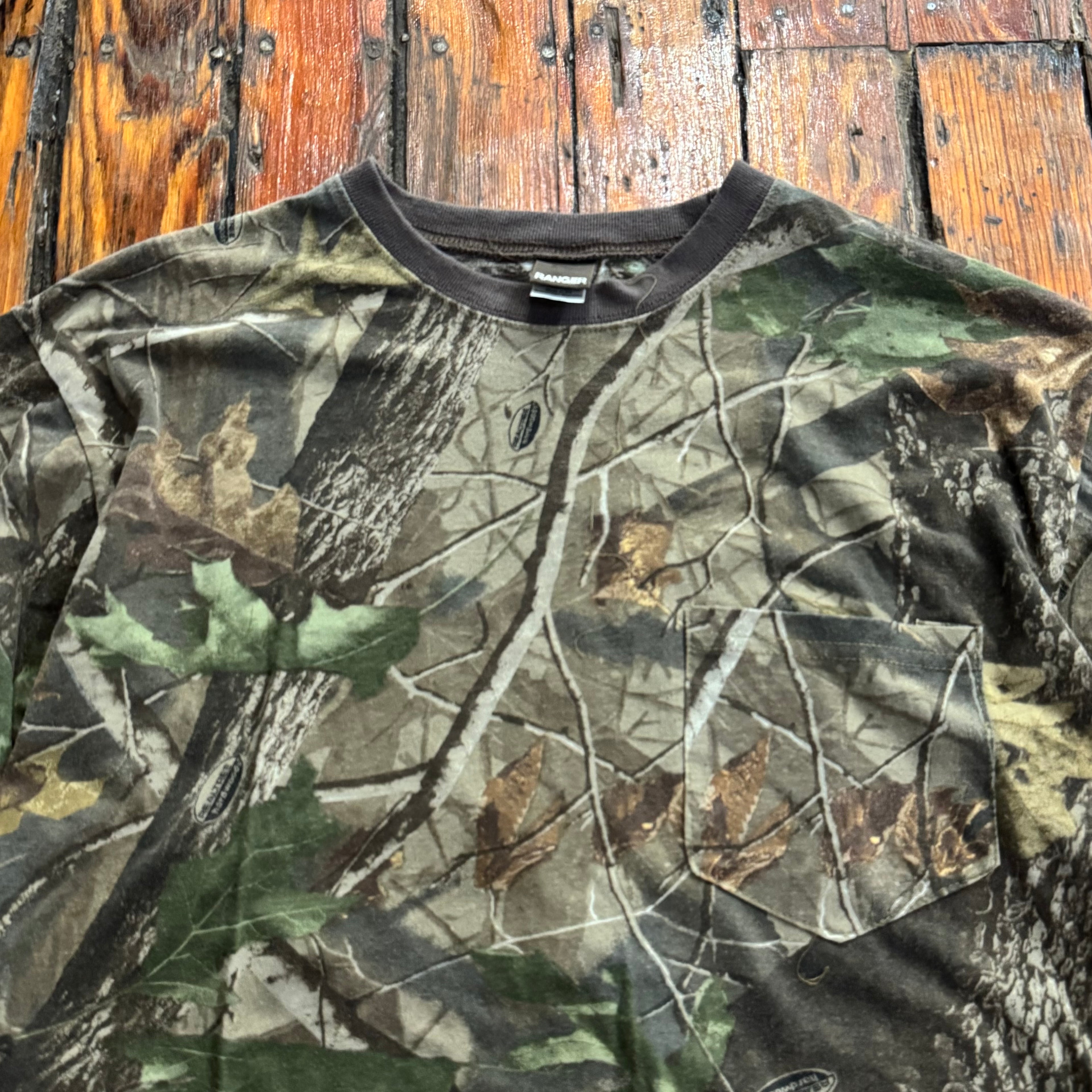 Vintage Ranger Camo Long Sleeve T-shirt Sz L