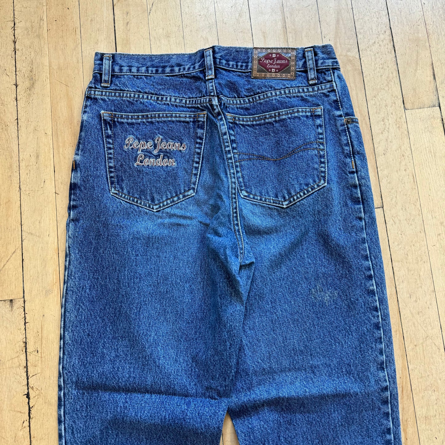 Vintage Pepe Jeans London Embroidered Denim Jeans Sz 30x32