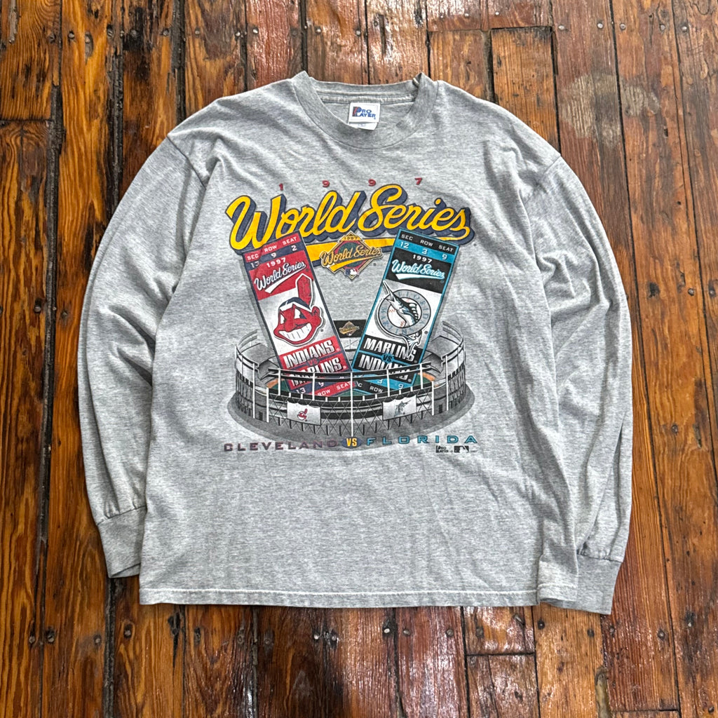 Vintage World Series Marlins Vs. Indians T-shirt Sz L