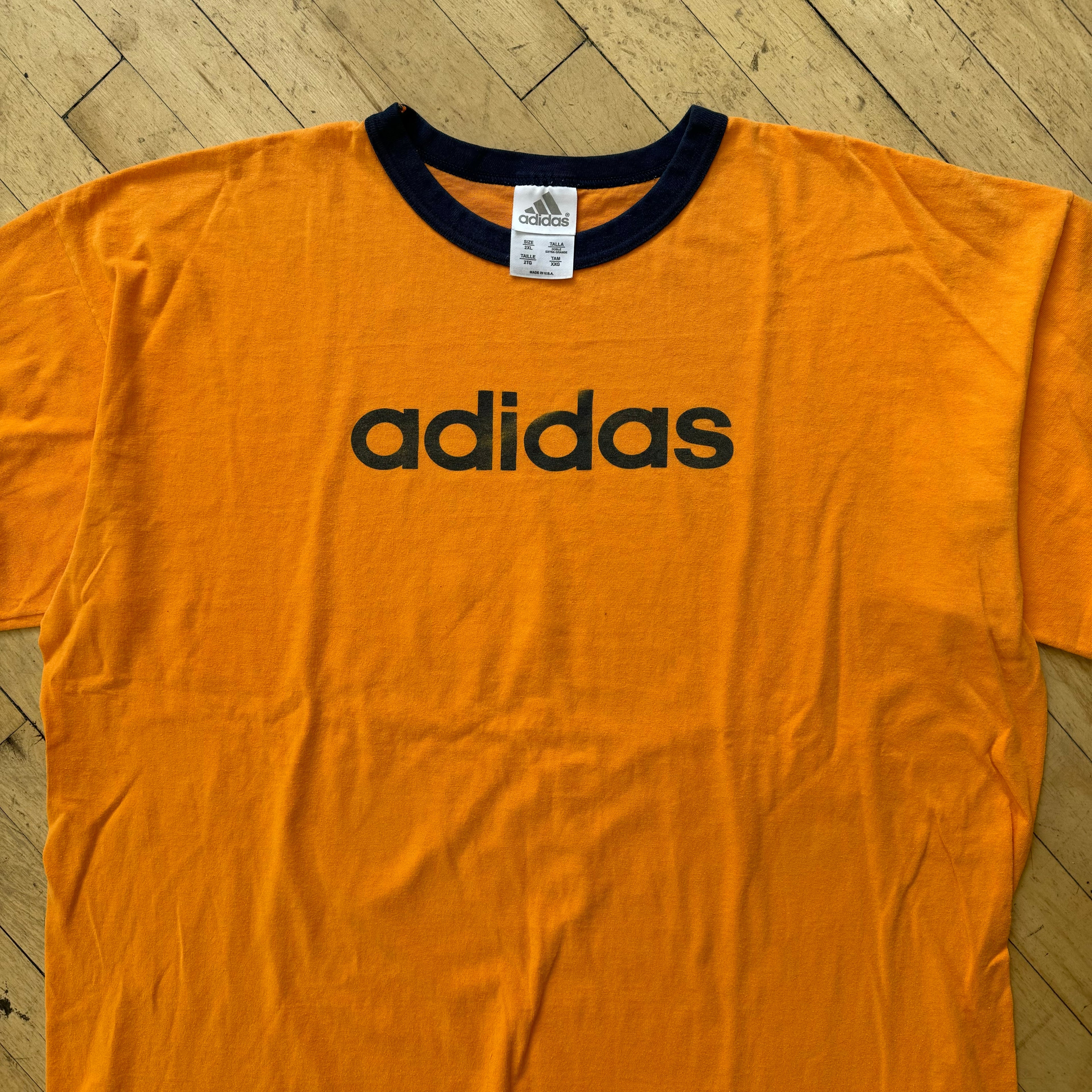 Vintage Adidas Ringer T-shirt Sz XXL