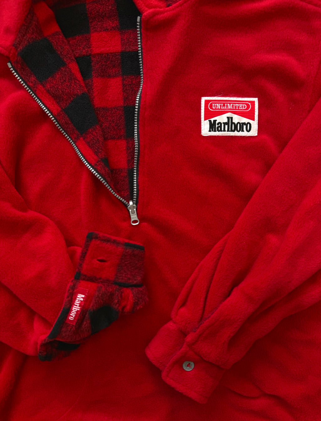 Vintage Reversible Marlboro Fleece Jacket Sz XL