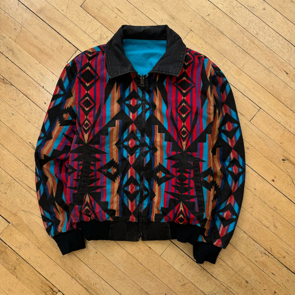 Vintage Rode Walker Aztec Reversible Jacket Sz M