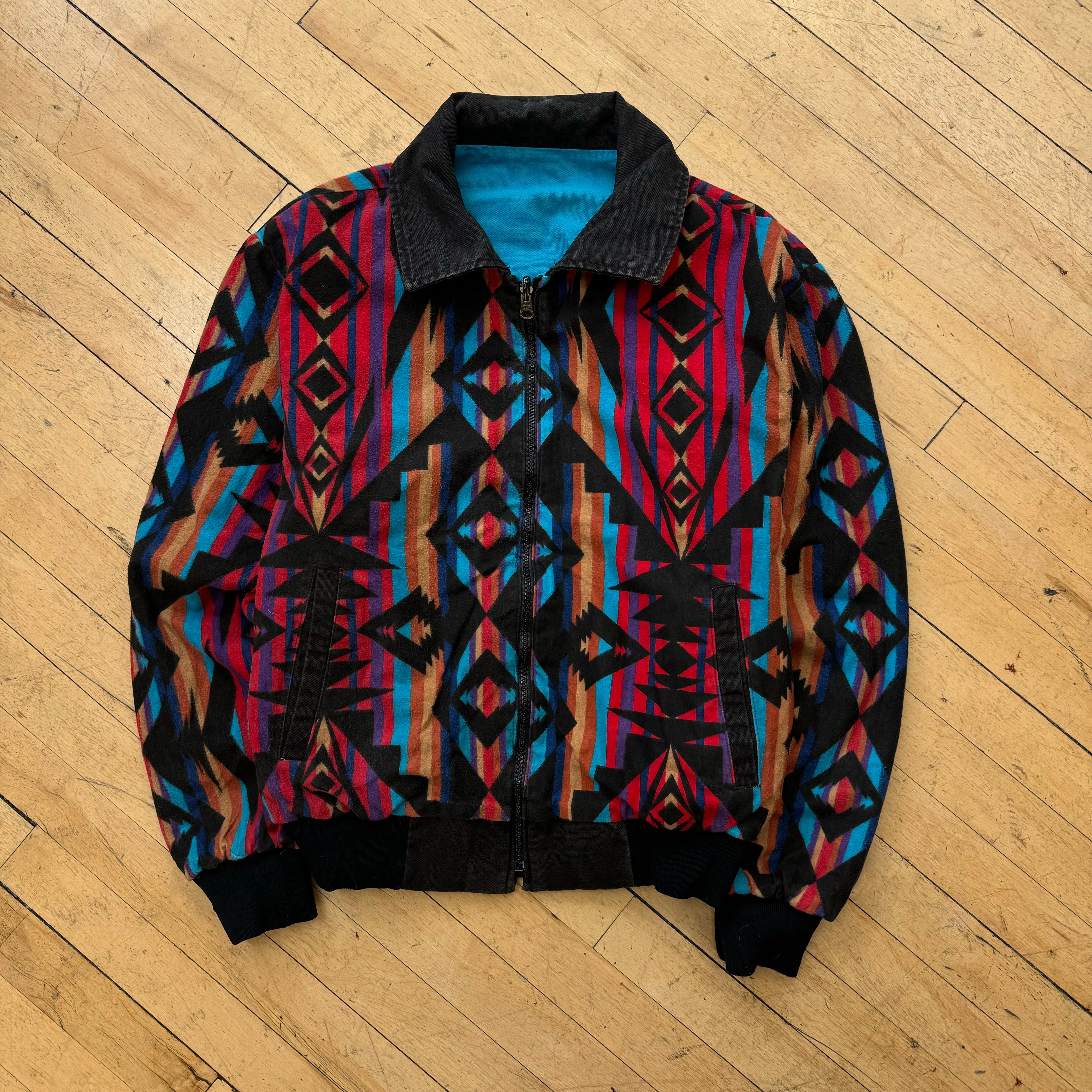 Vintage Rode Walker Aztec Reversible Jacket Sz M