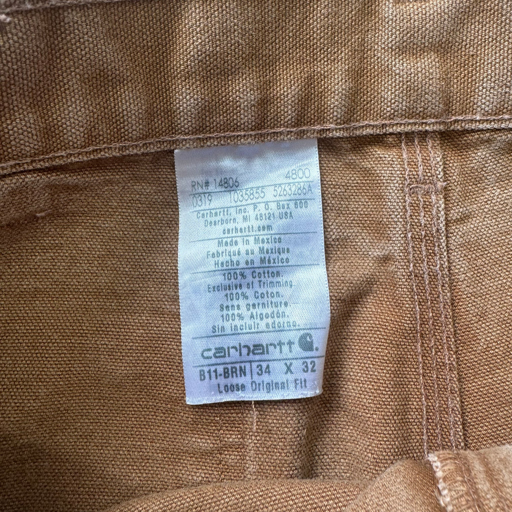 Vintage Carhartt Khaki Denim Jeans Sz 34x32