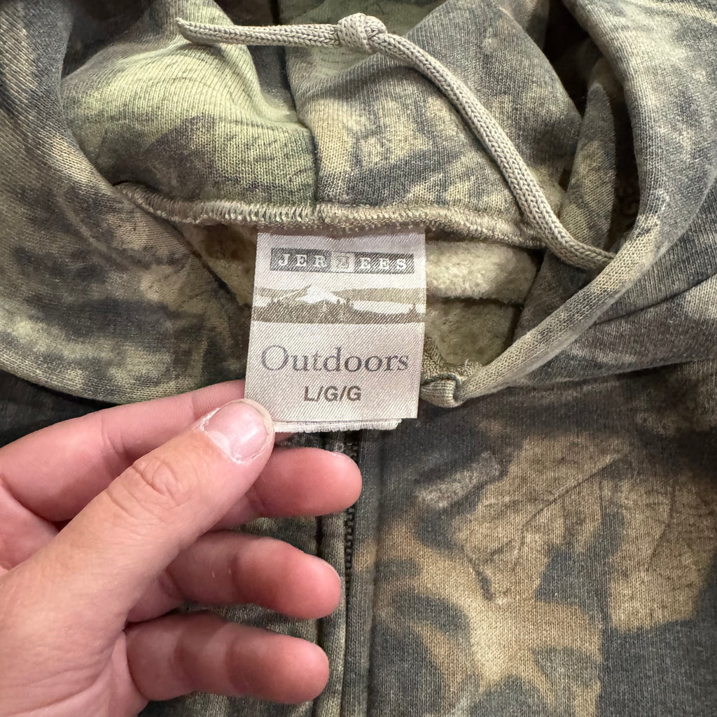 Vintage Camo Jerzzes Zip-Up Hoodie Sz L
