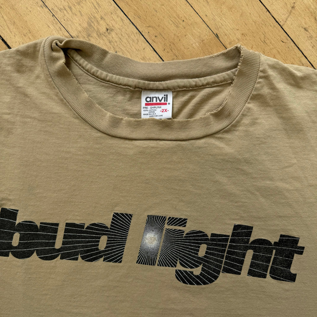Vintage Thrashed Bud Light SpellOut T-shirt Sz XXL