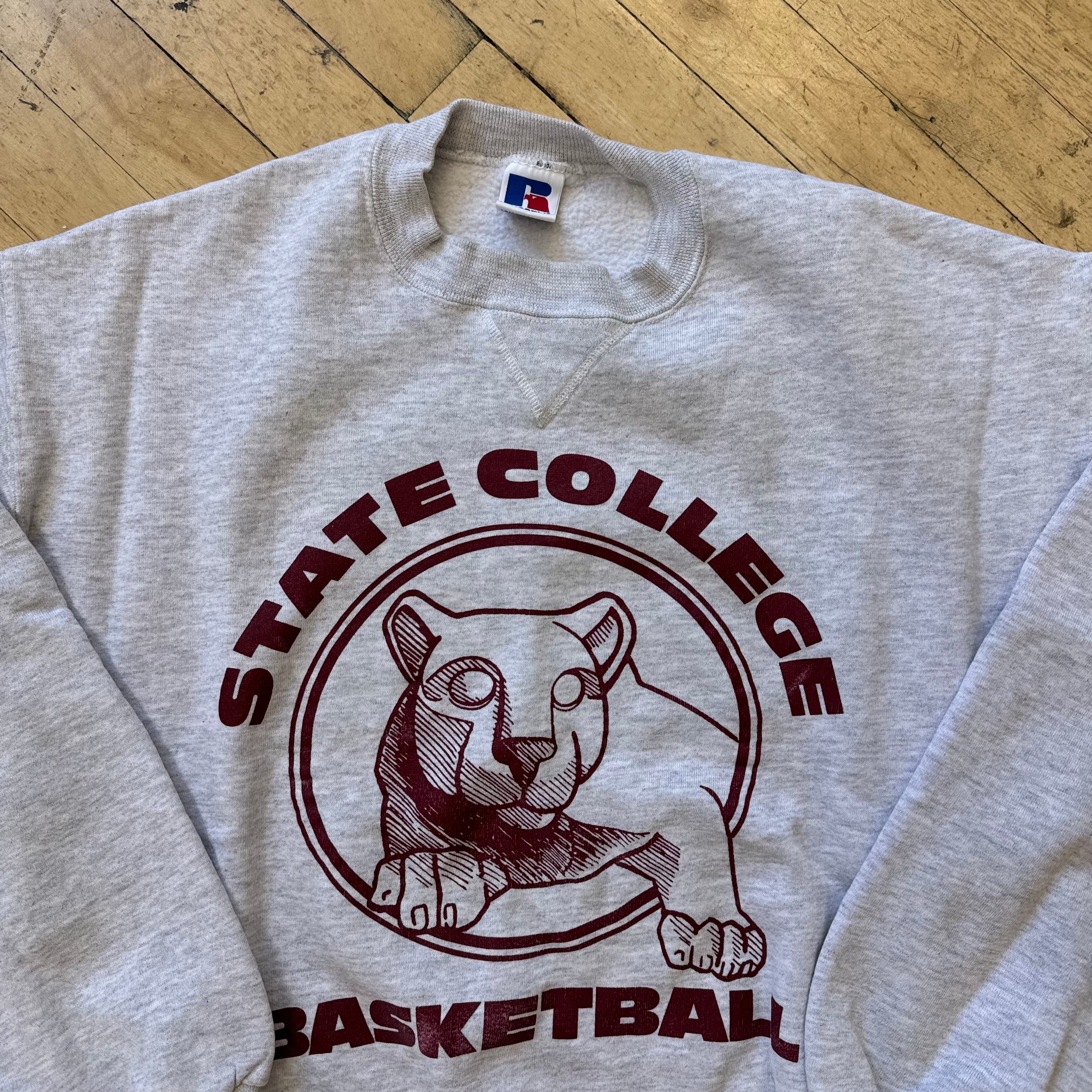 Vintage State College Basketball CrewNeck Sz M