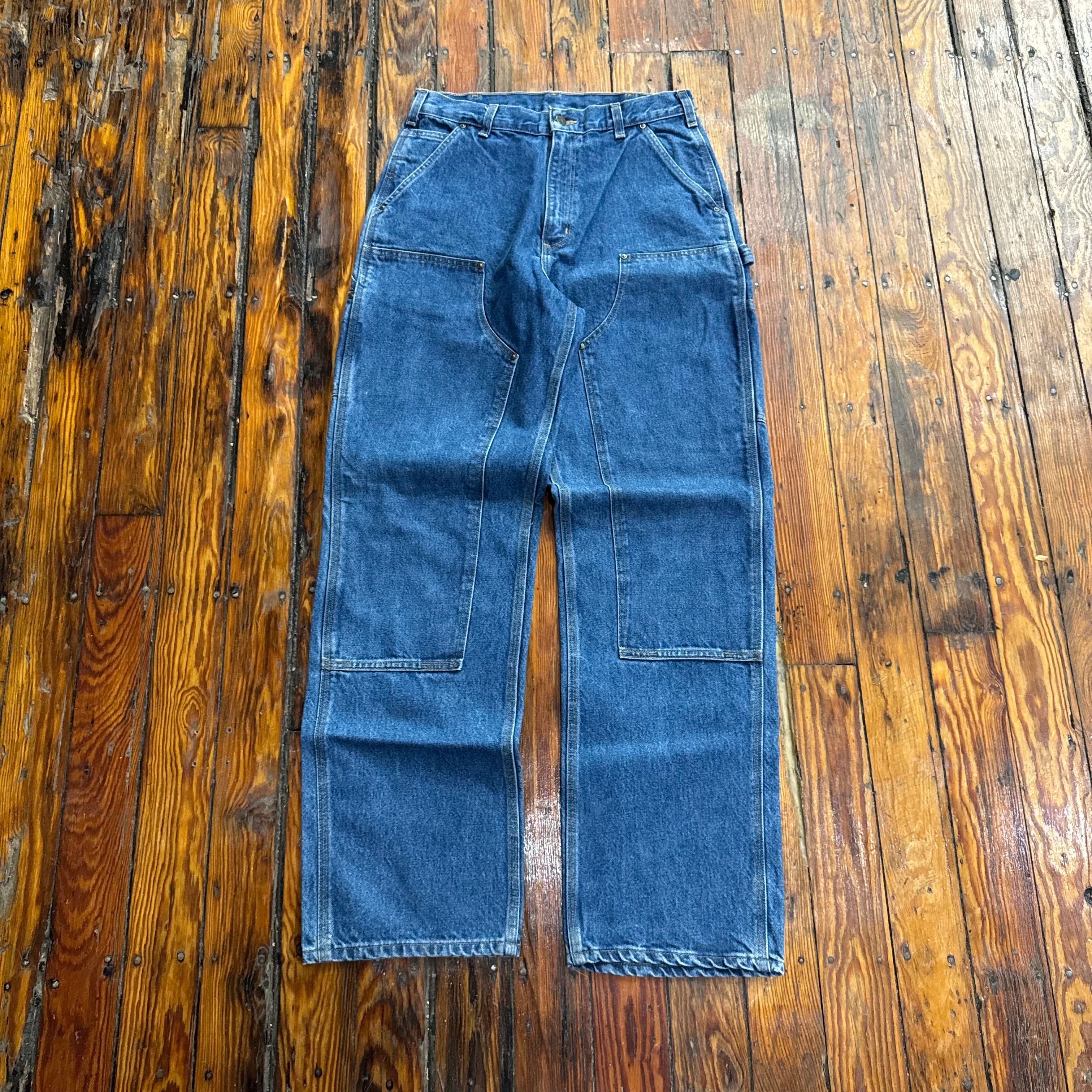 Vintage Carhartt Double Knee Denim Jeans Sz 33x34