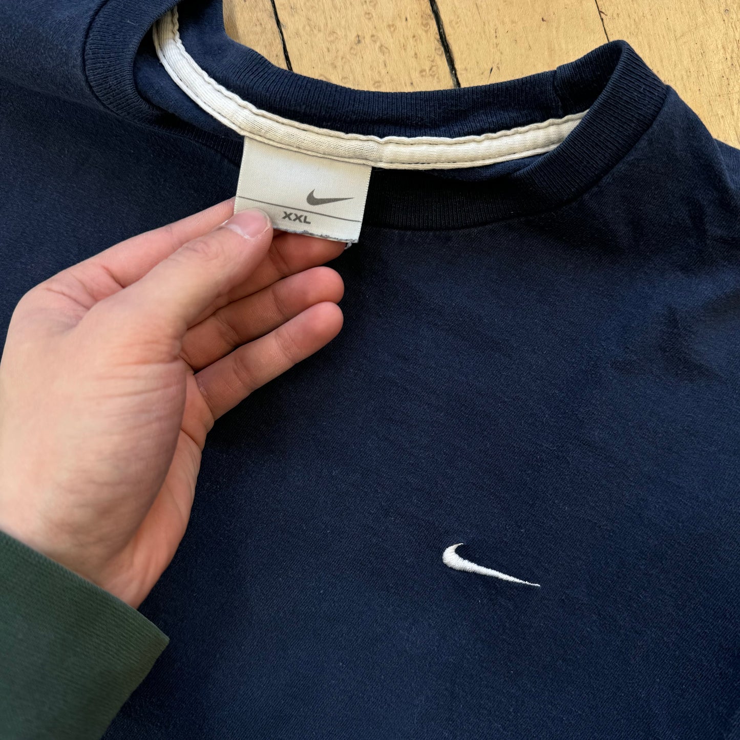 Vintage Nike Navy Simple Swoosh T-shirt Sz XXL