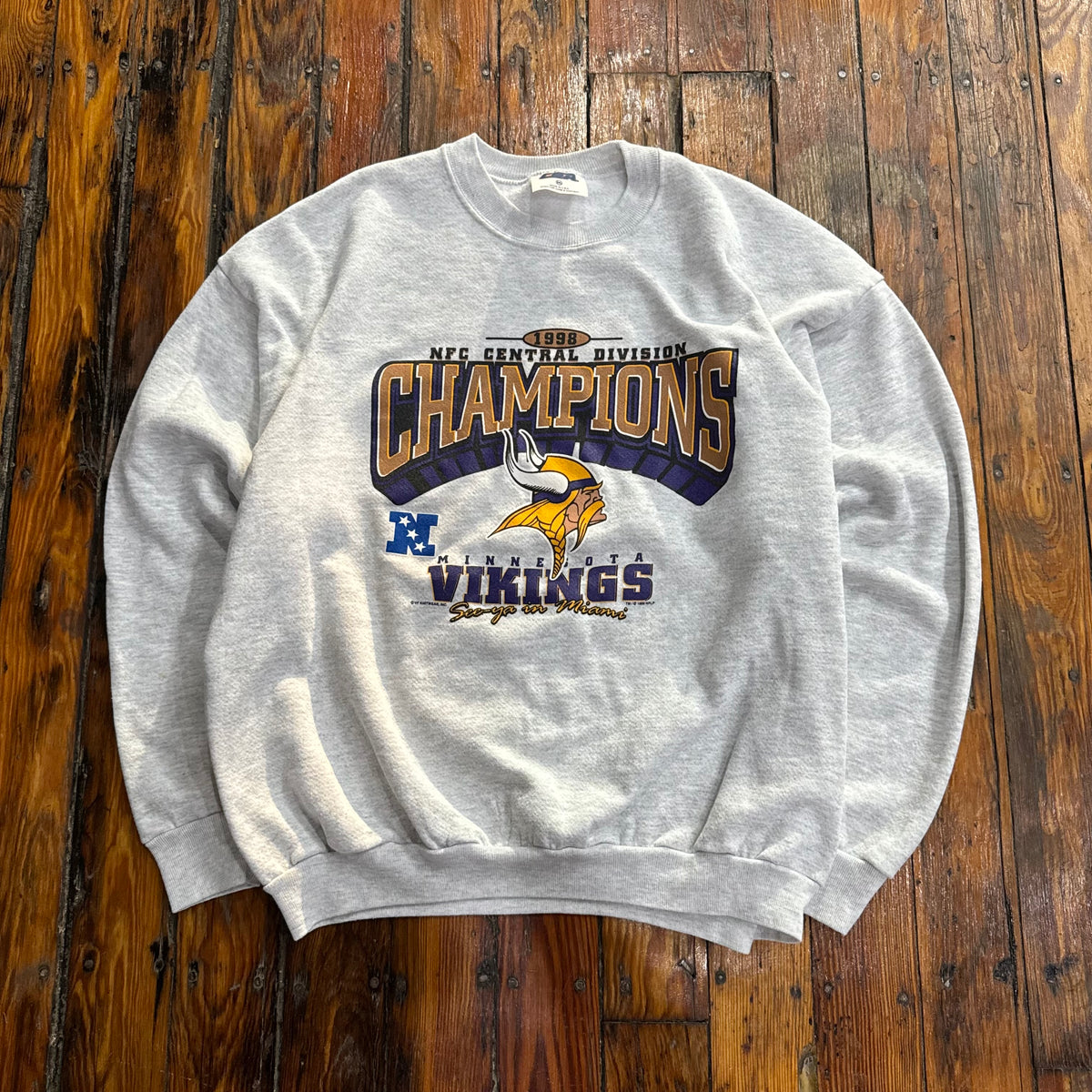 Vintage Minnesota Vikings Champions CrewNeck Sz XL