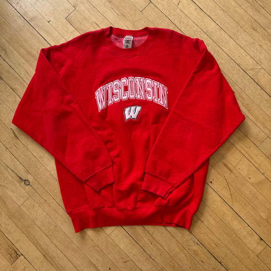 Vintage Wisconsin SpellOut CrewNeck Sz XL
