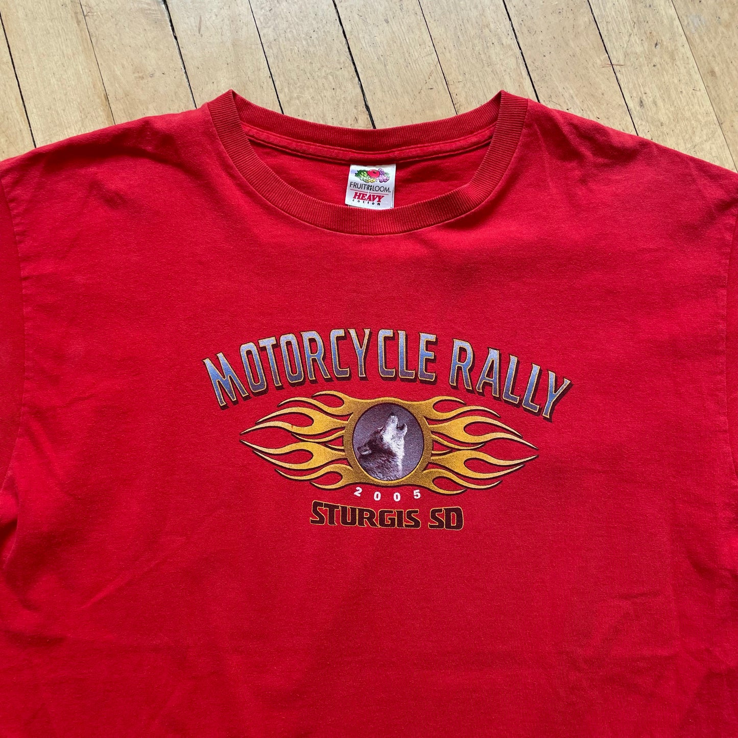 2005 Red Sturgis Rally Wolf Week T-shirt Sz M