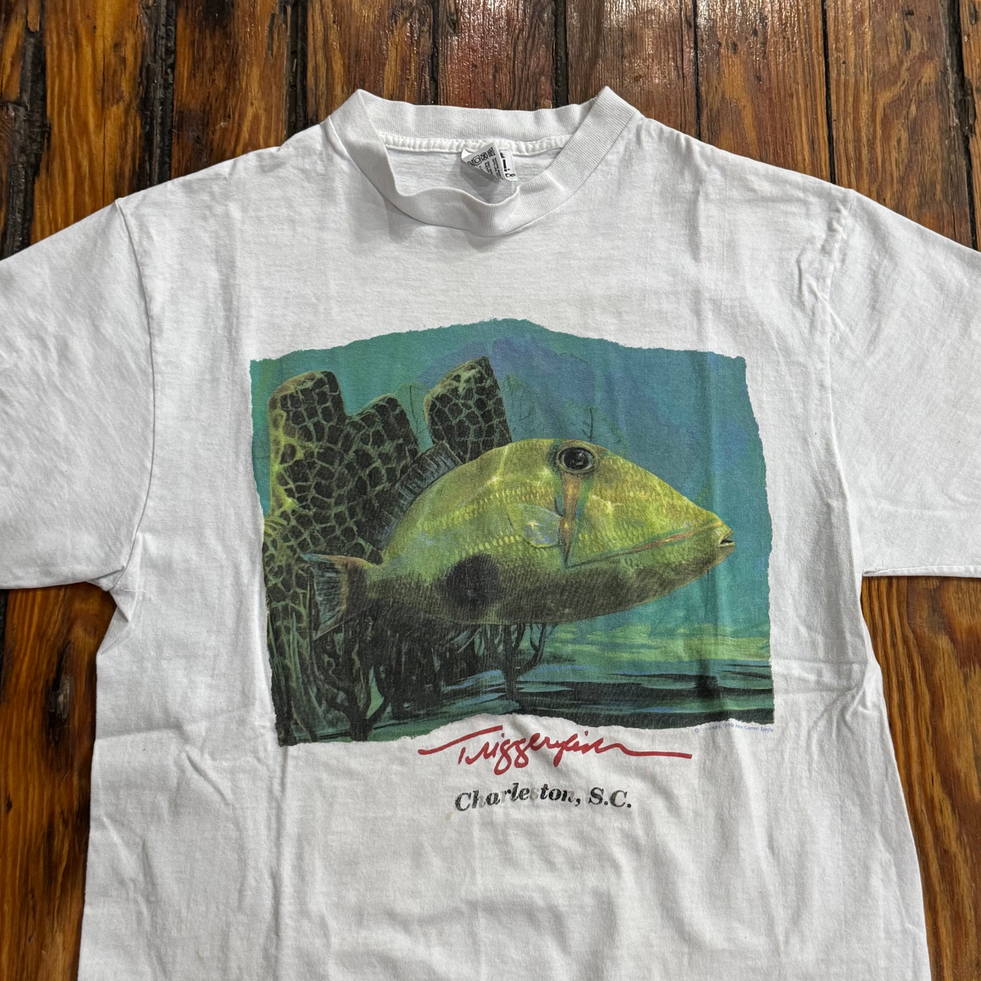 Vintage Charleston South Carolina Fish T-shirt Sz L