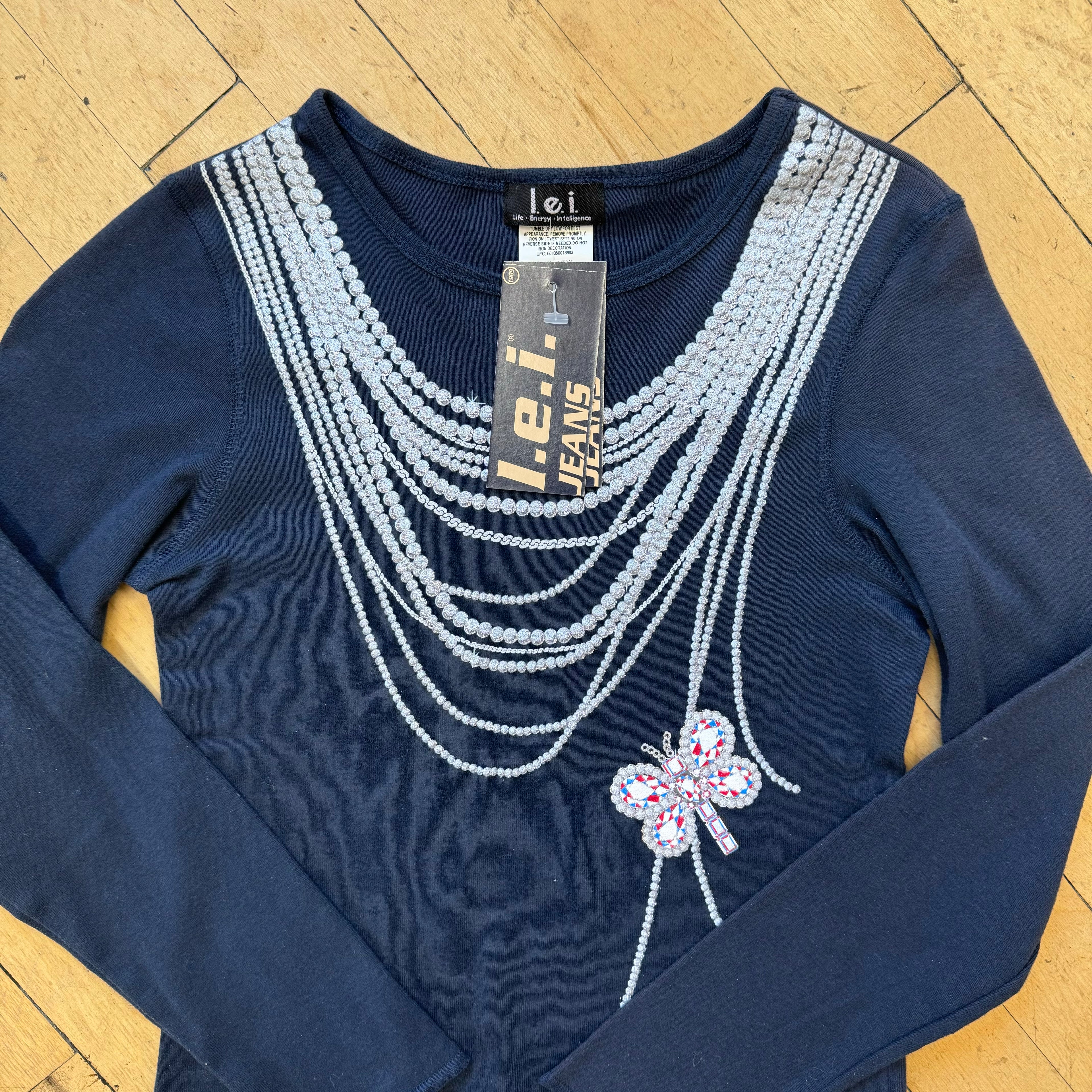 Y2K LEI Jeans Long Sleeve T-shirt Sz S