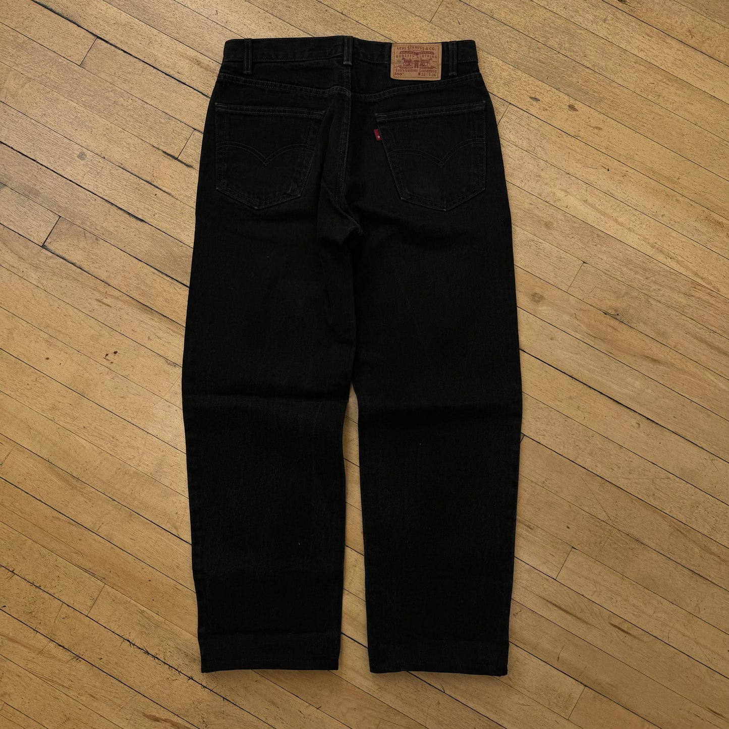 Vintage Levi 550 Black Denim Jeans Sz 32x36