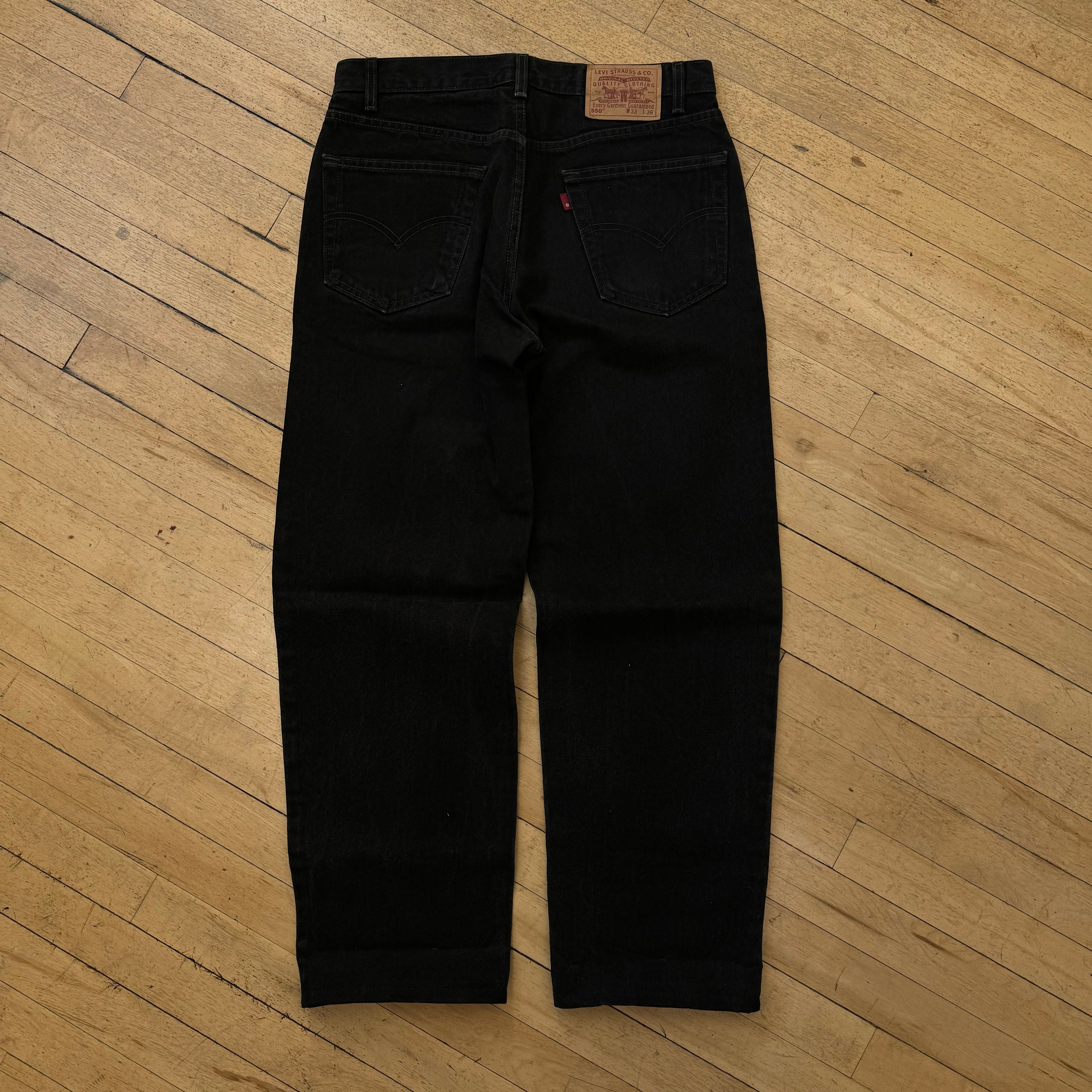 Vintage Levi 550 Black Denim Jeans Sz 32x36