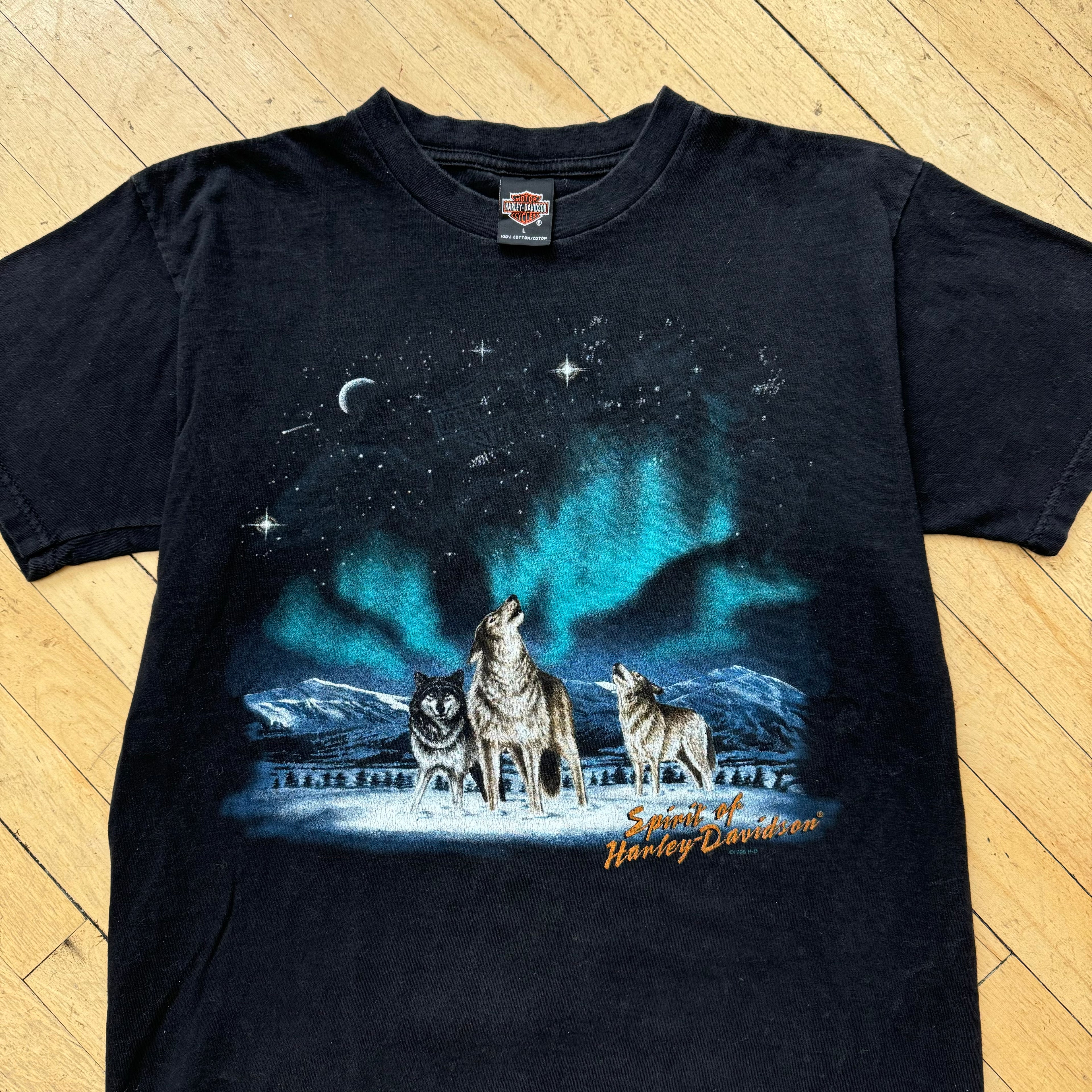 Vintage Spirt of Harley Davidson Wolf T-shirt Sz L