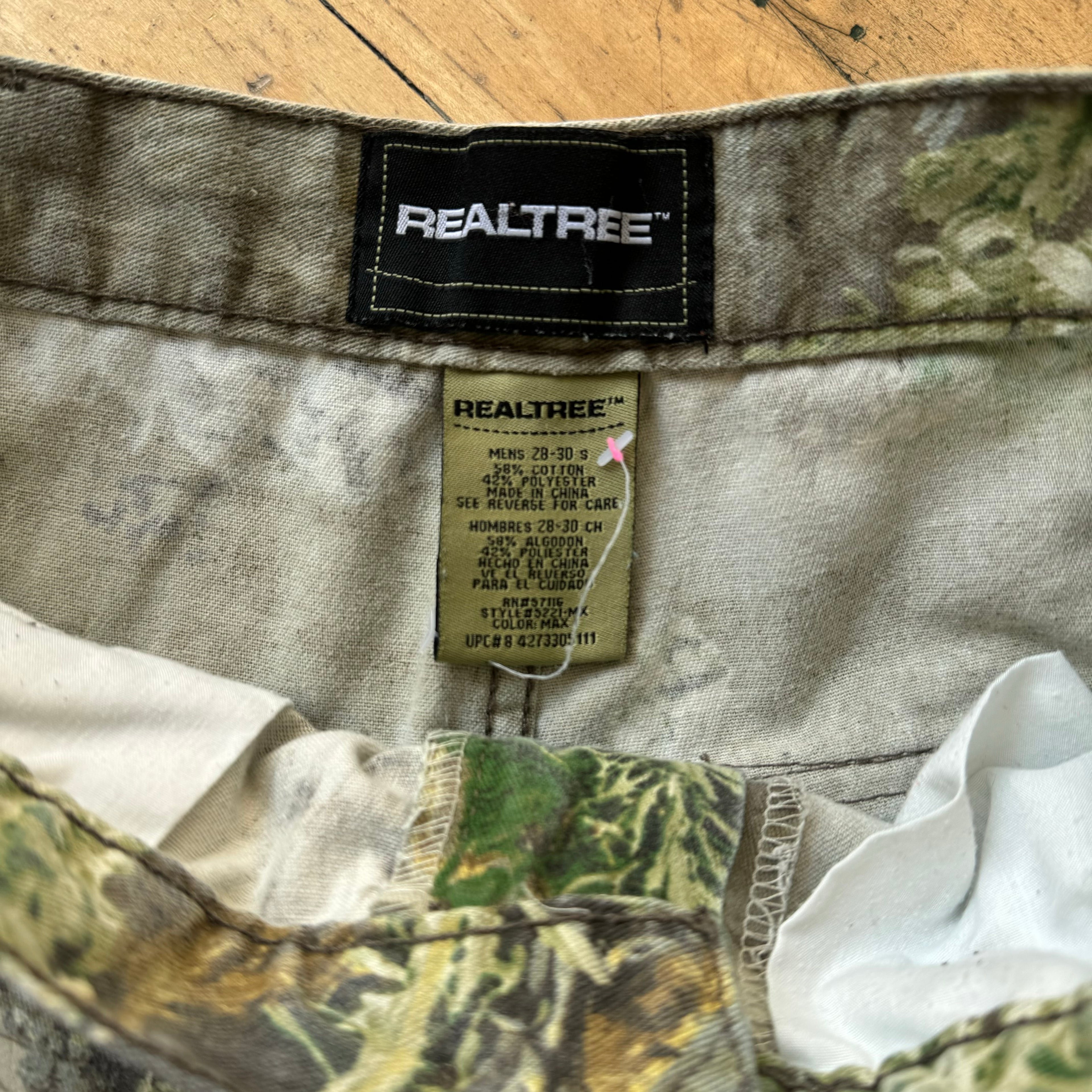 Vintage RealTree Camo Cargo Khaki Pants Sz 28