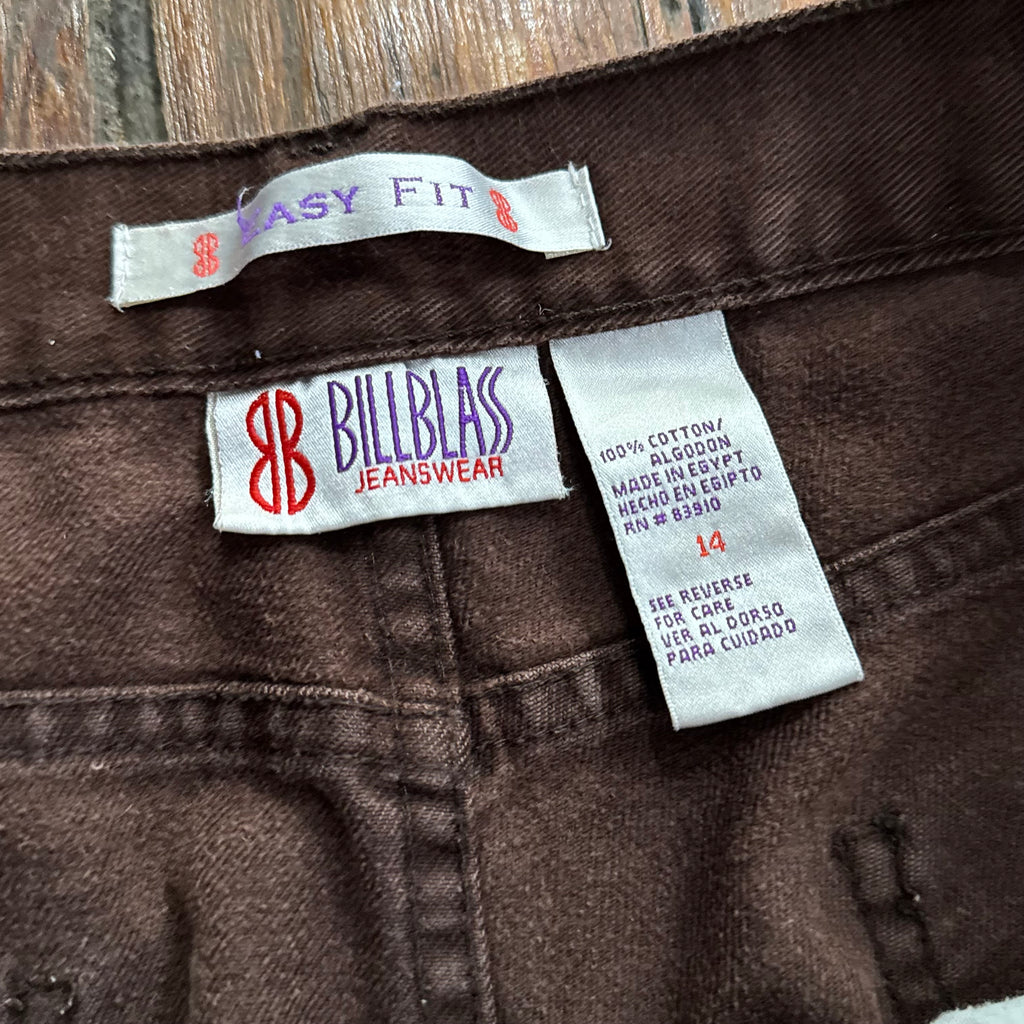 Vintage Billblass Jeanwear Brown Denim Jeans Sz 14
