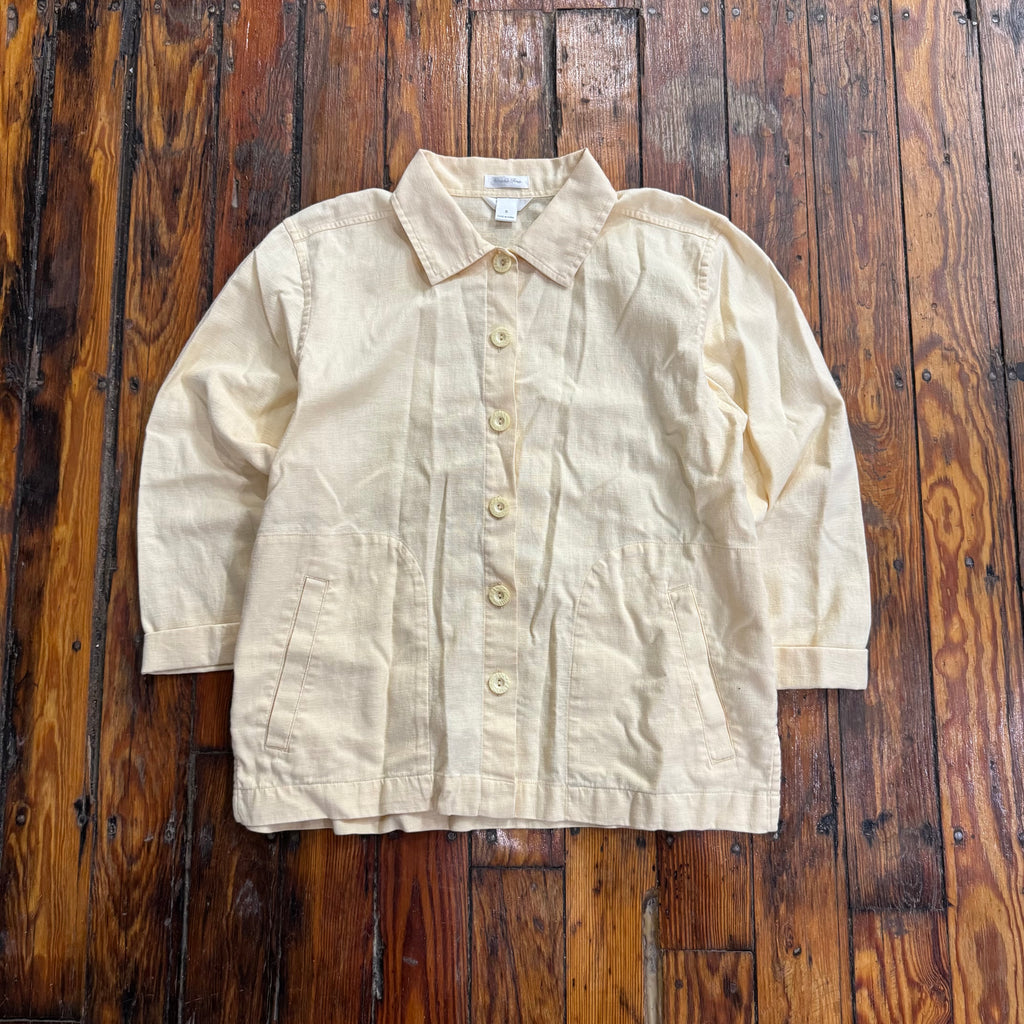Y2K Yellow Button Up Top Sz S