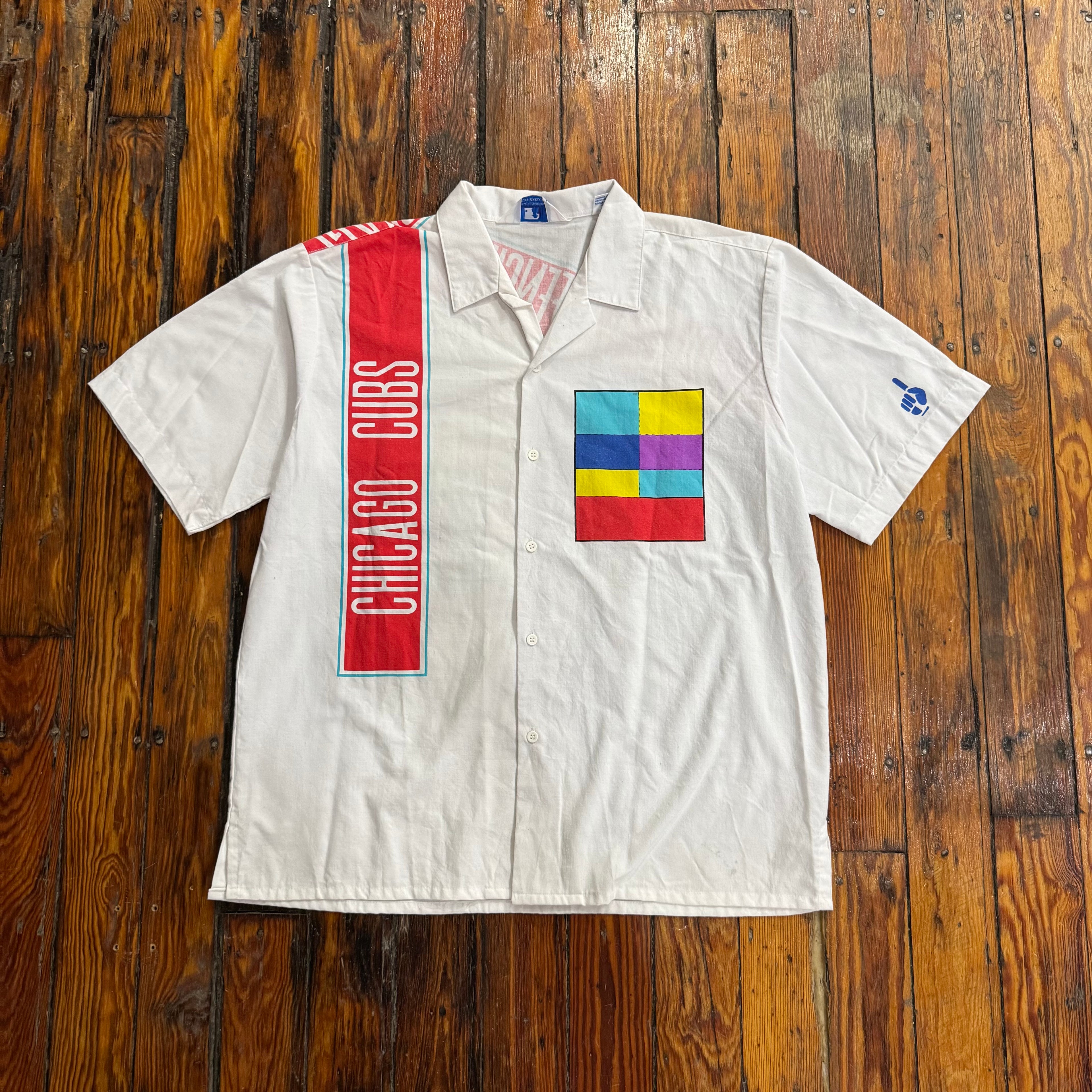 Vintage Chicago Cubs MLB Button Up T-shirt Sz L
