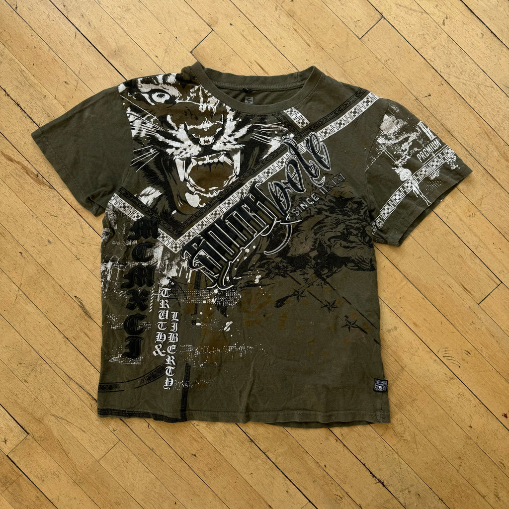 Y2K Olive South Pole T-shirt Sz M