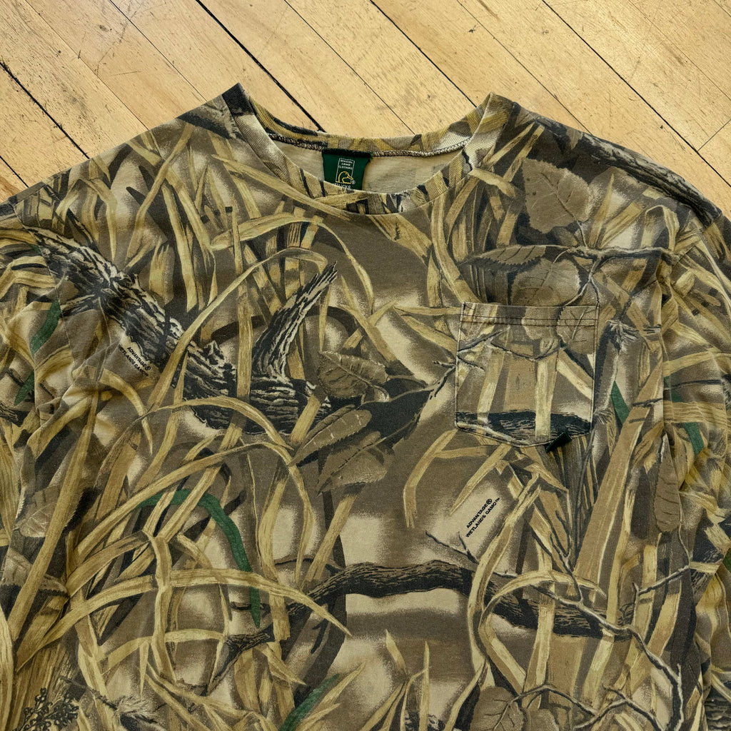 Vintage Ducks Unlimited Camo Long Sleeve T-shirt Sz XXL