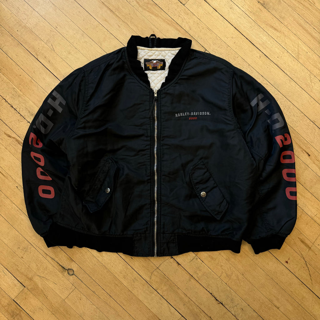 Y2K Harley Davidson 2000 Bomber Jacket Sz XL