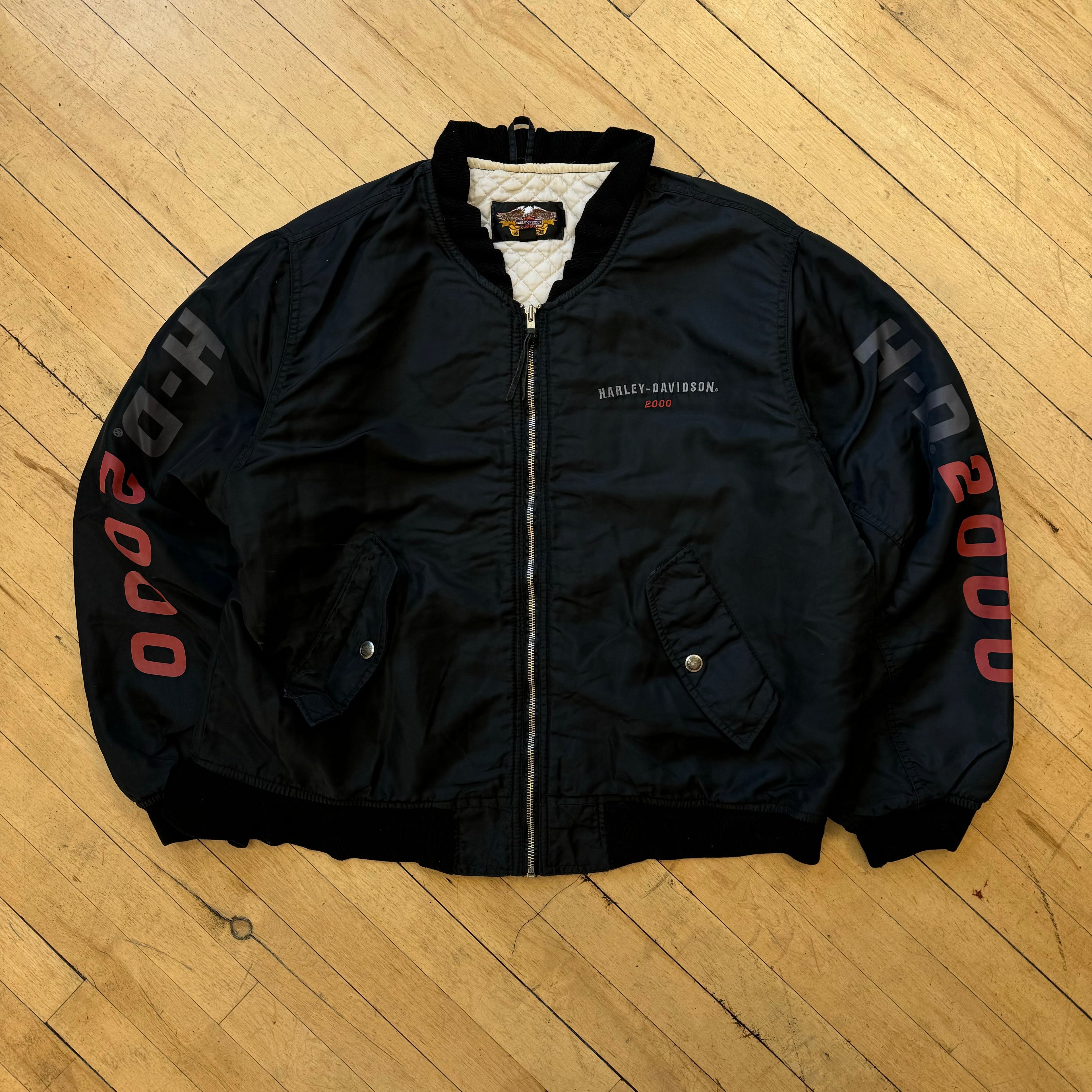 Y2K Harley Davidson 2000 Bomber Jacket Sz XL
