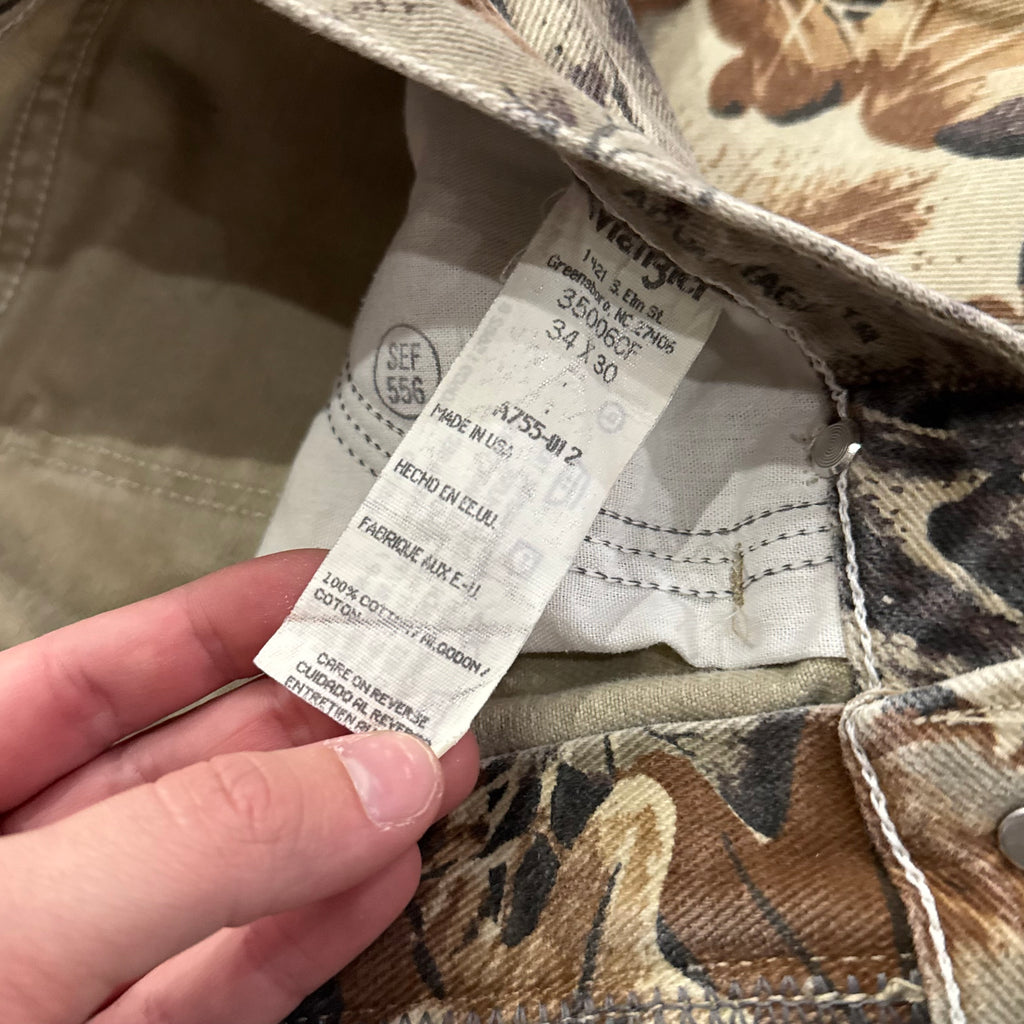 Vintage Wrangler Denim Camo Jeans Sz 32x30