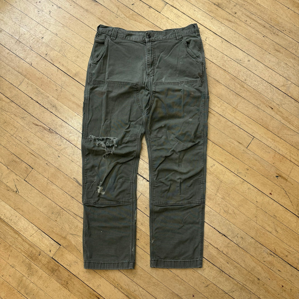 Y2K Olive Carhartt Kahki Double Knee Sz 36x32