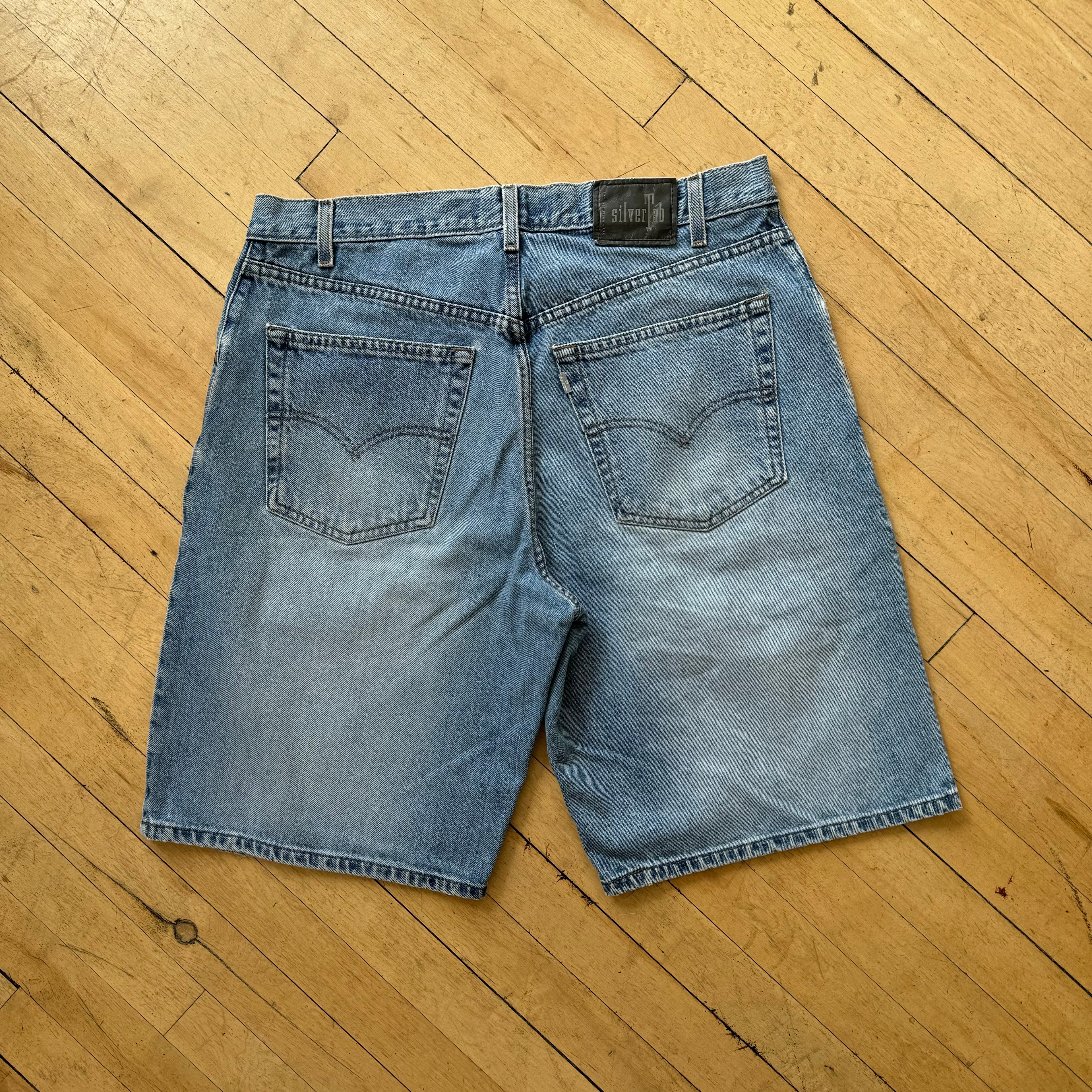Vintage Silver Tab Levi Denim Jean Shorts Sz 36