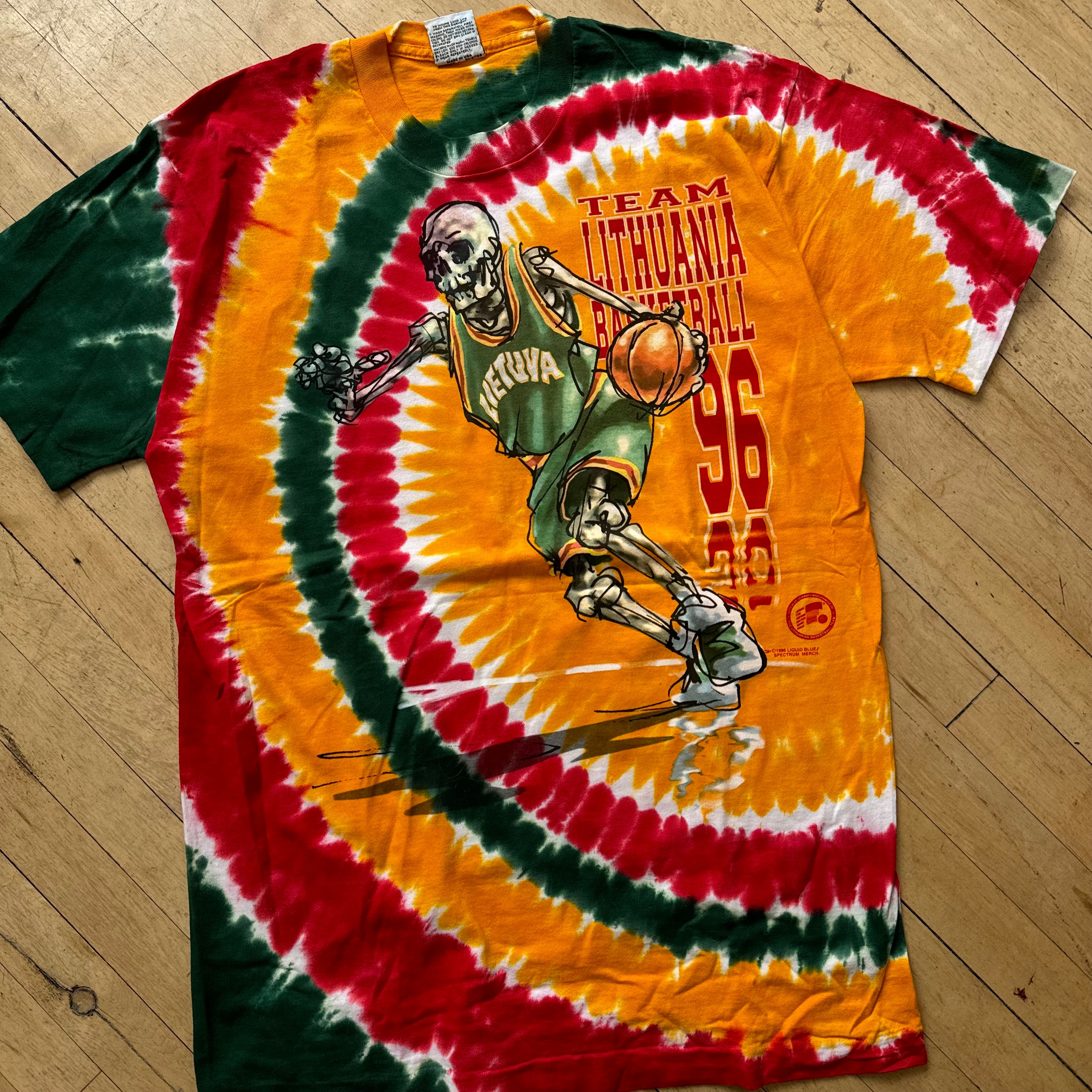 VTG 1996 Grateful Dead Team Lithuania Basketball T-Shirt Sz XL