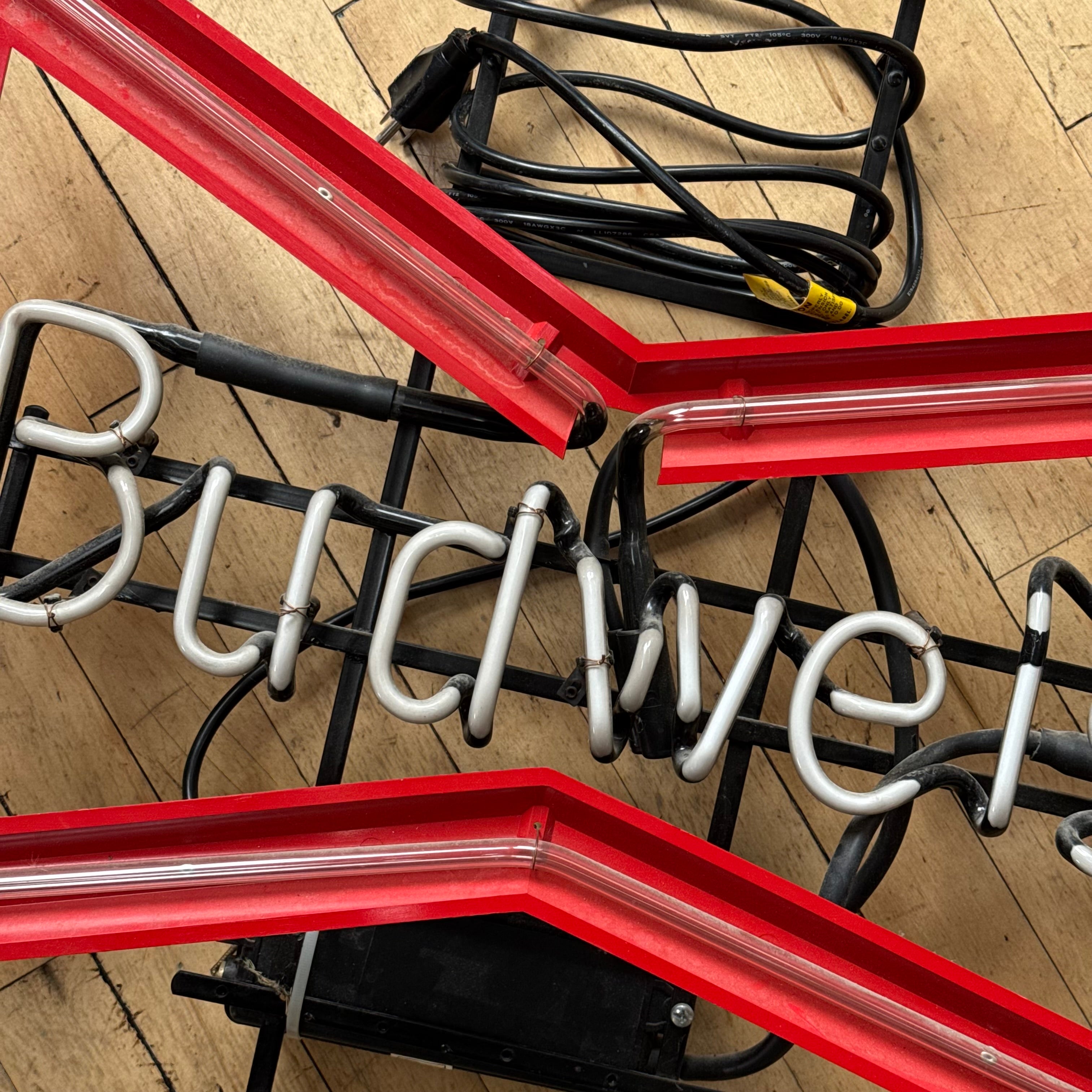 Vintage 90s BowTie Budweiser Beer Neon Sign (Not working)